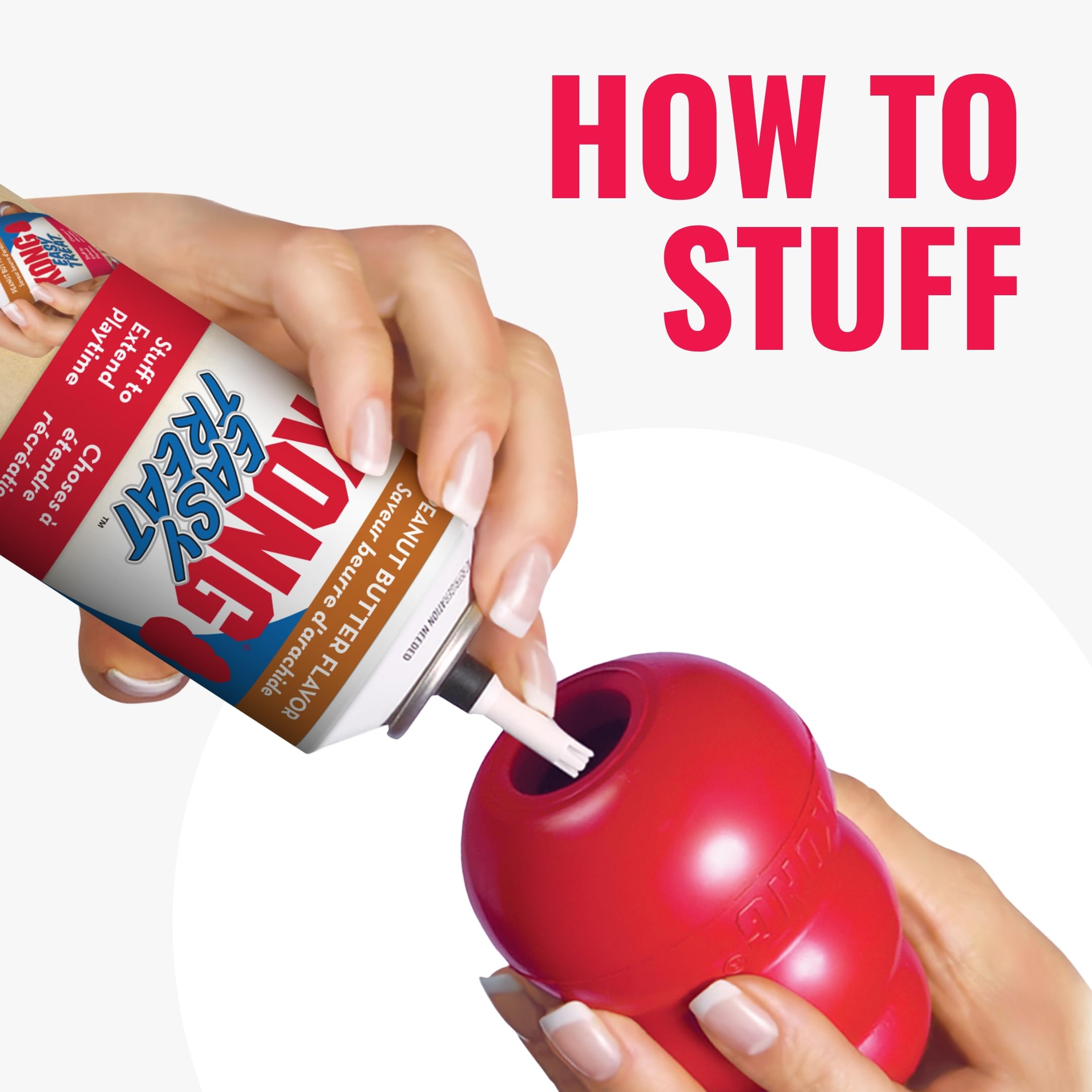 KONG Classic Stuffable Dog Toy & KONG Easy Treat Peanut Butter Spray - Fetch & Chew Toy for Dogs - With Dog Toy Filler Treat - F