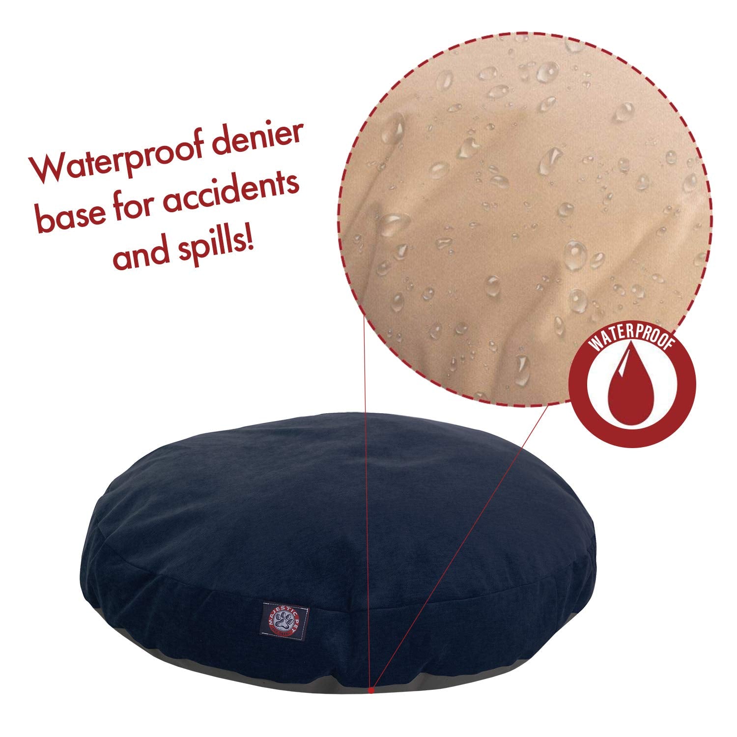 Navy Villa Collection Large Round Pet Dog Bed