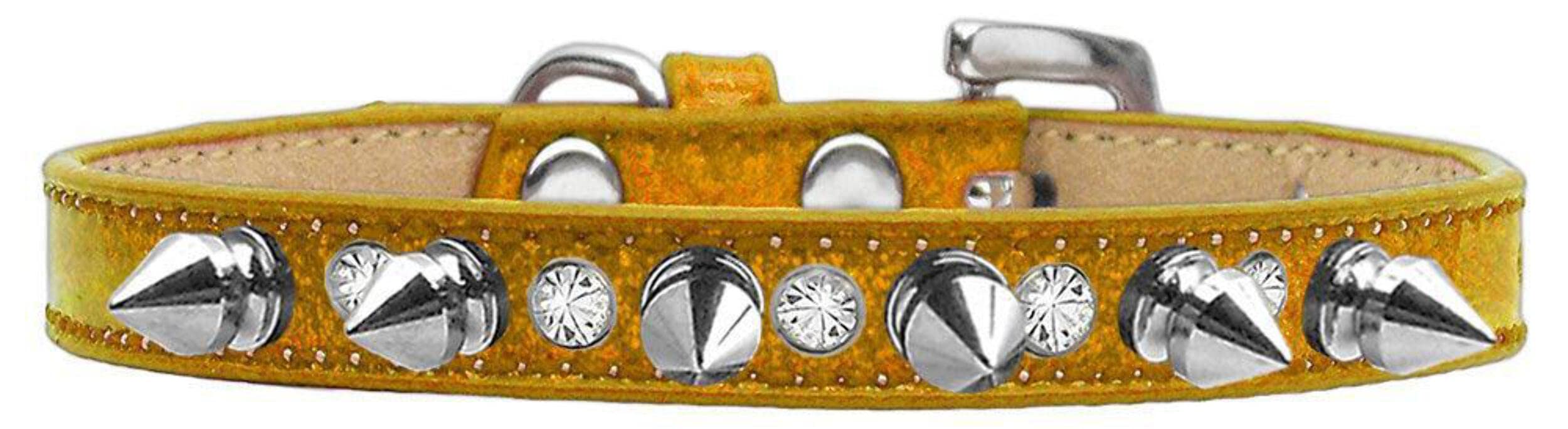 Dog, Puppy and Pet Ice Cream Collar, Crystal & Silver Spikes Blue 10