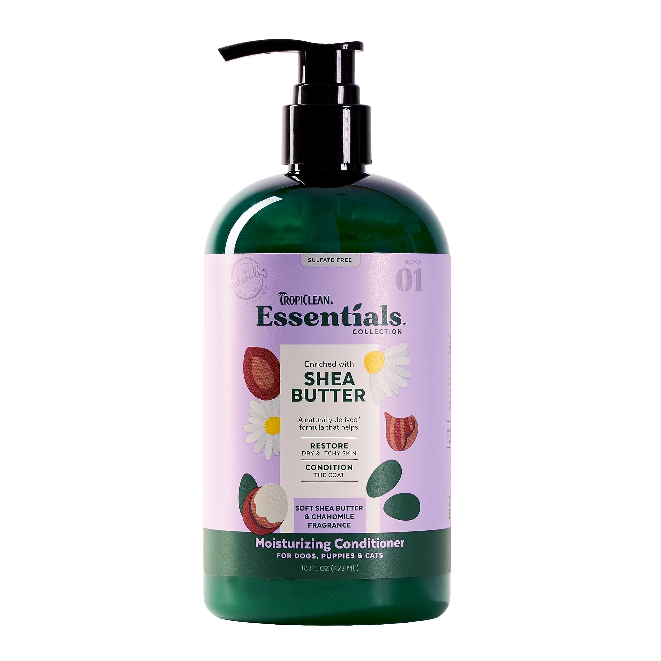Tropiclean Essentials Shea Butter Conditioner For Dogs | Restore Dry & Itchy Skin | Condition The Coat | Derived From Natural In
