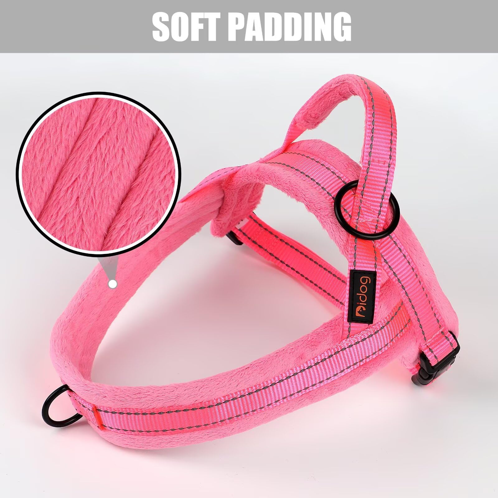 Didog No Pull Dog Harness with Soft Flannel Padded,Reflective & Quick Fit Light Weight Dog Strap Vest Harness,Easy for Walking T