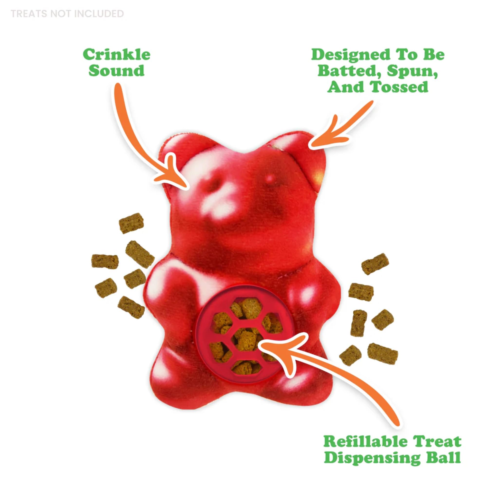Meowijuana Knock N Nibble Gummy Bear | Refillable Treat Dispensing Cat Toy | Promotes Play and Cat Health | Interactive Puzzle