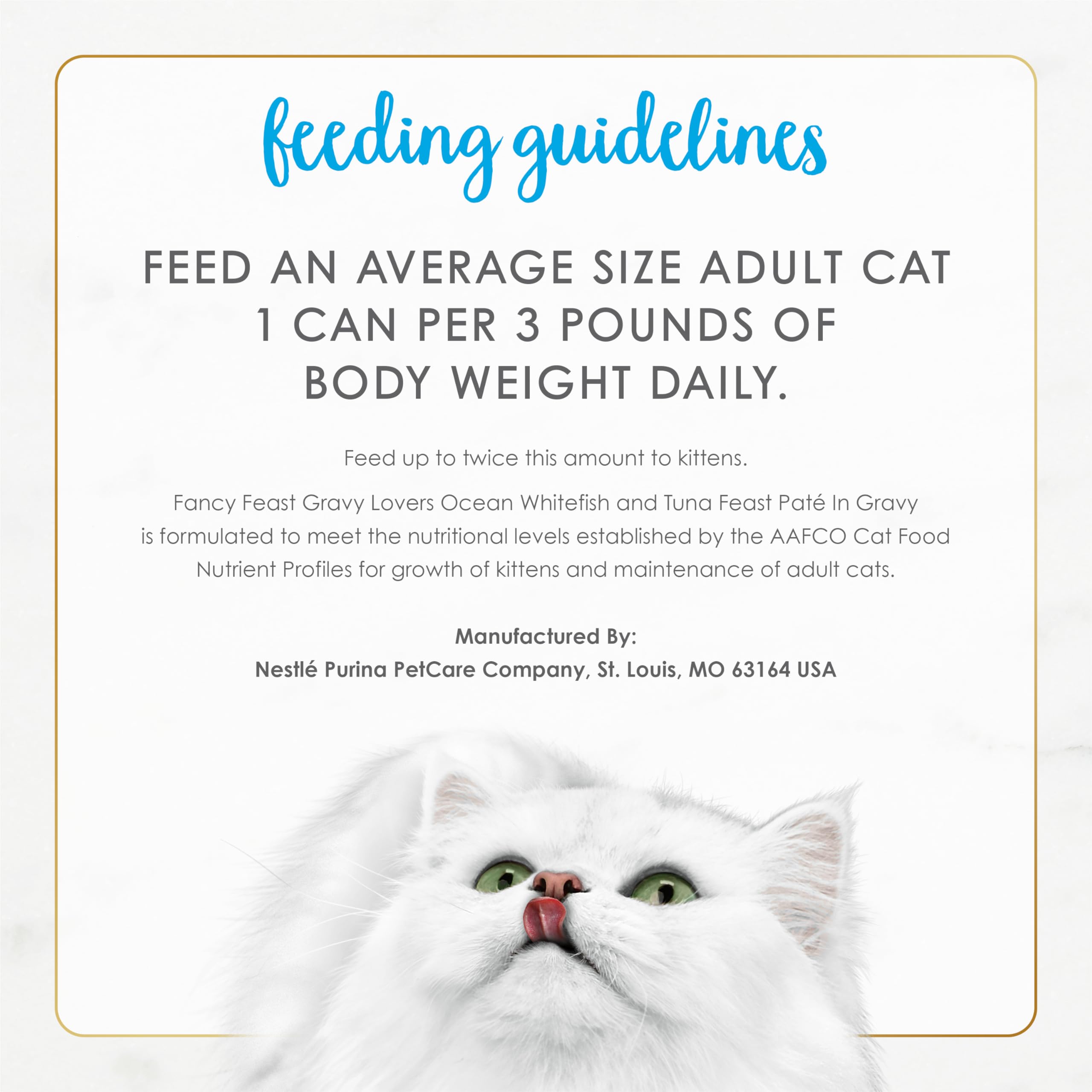 Fancy Feast Purina Gravy Lovers Ocean Whitefish and Tuna Feast Pate in Wet Cat Food Gravy - (Pack of 24) 3 oz. Cans
