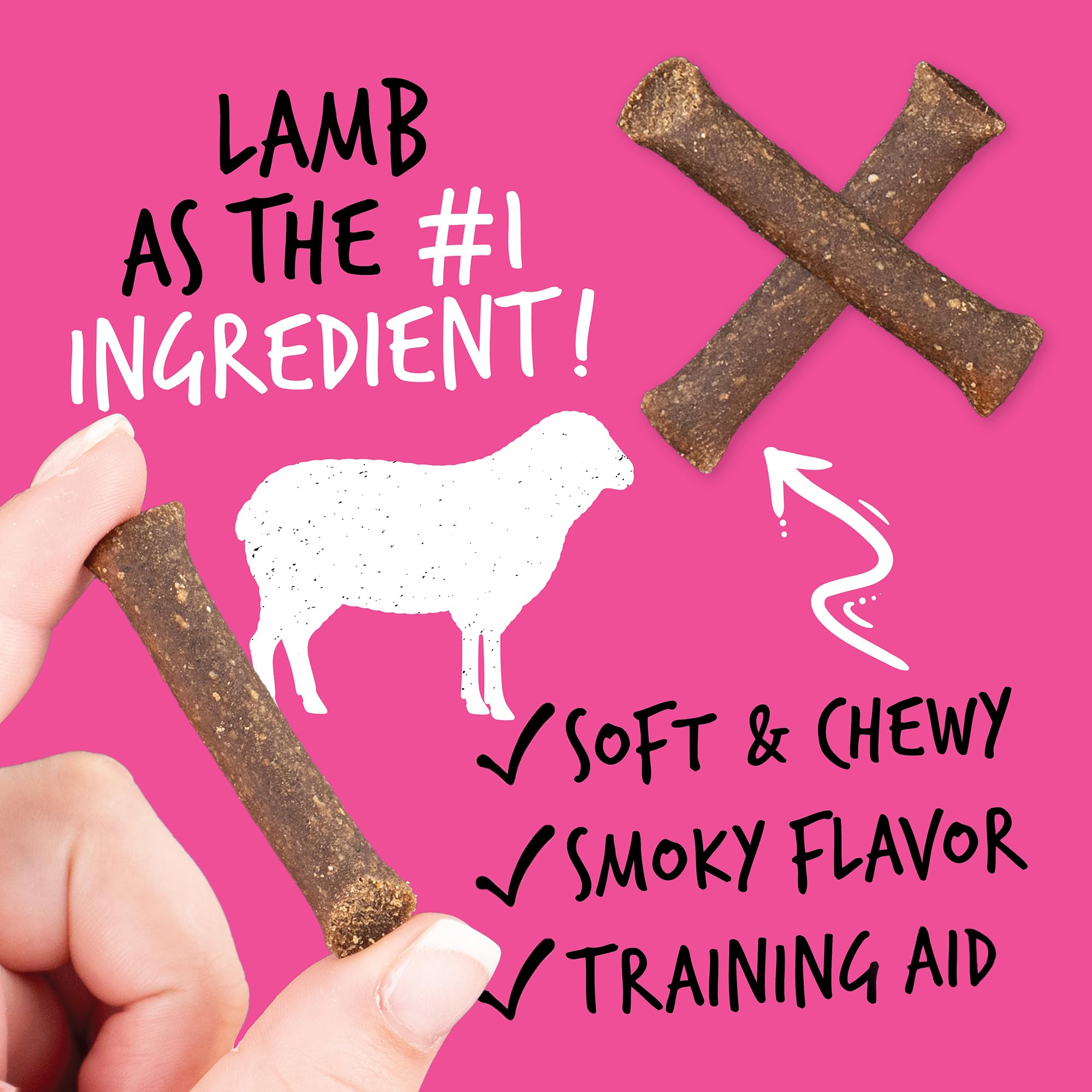 Ultimates Jerky Lamb Mini Sticks Soft Grain-Free Dog Treats - 7 oz Pouch