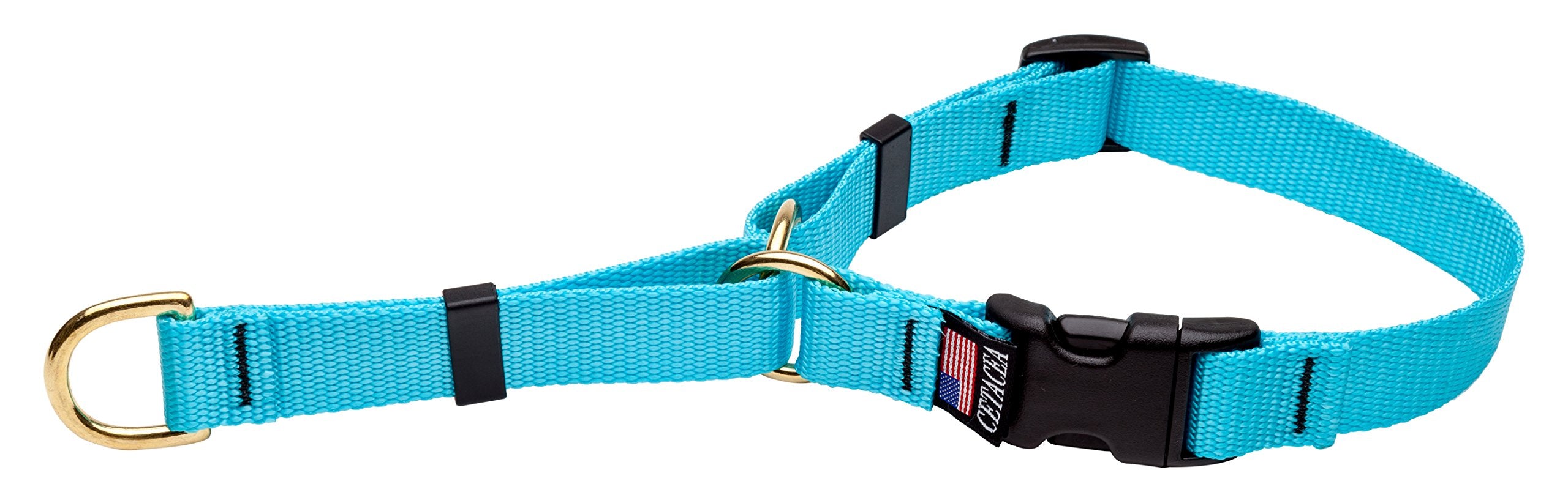 Cetacea Soft Martingale Collar with Quick Release, Medium, Turquoise