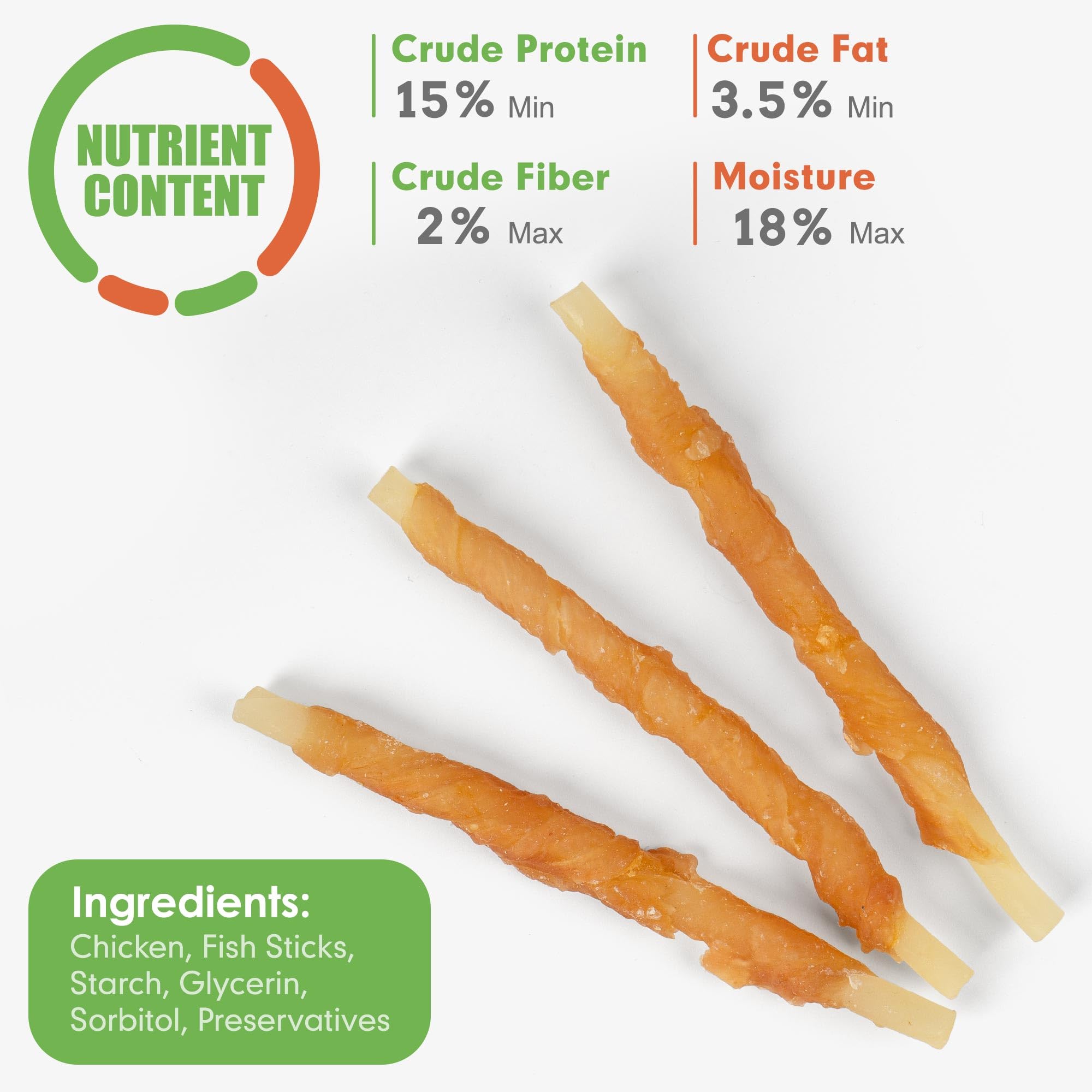 MON2SUN Rawhide Free Dog Treats Chicken Wrapped Cod Sticks for Small Dogs Healthy Training Treats Soft Snacks (8.82 Ounce -Pack