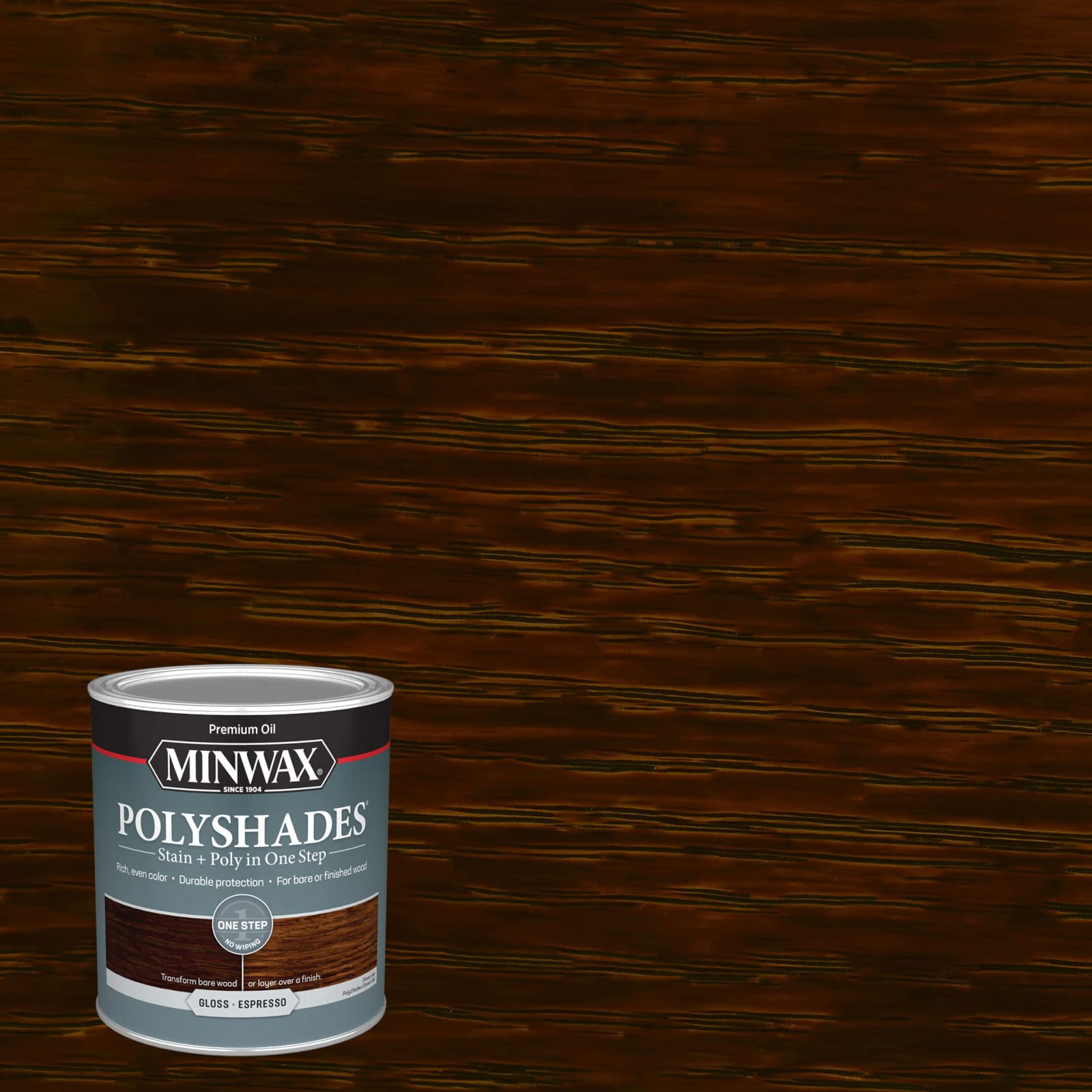 Minwax Polyshades Wood Stain  Polyurethane Finish - Quart, Espresso, Gloss