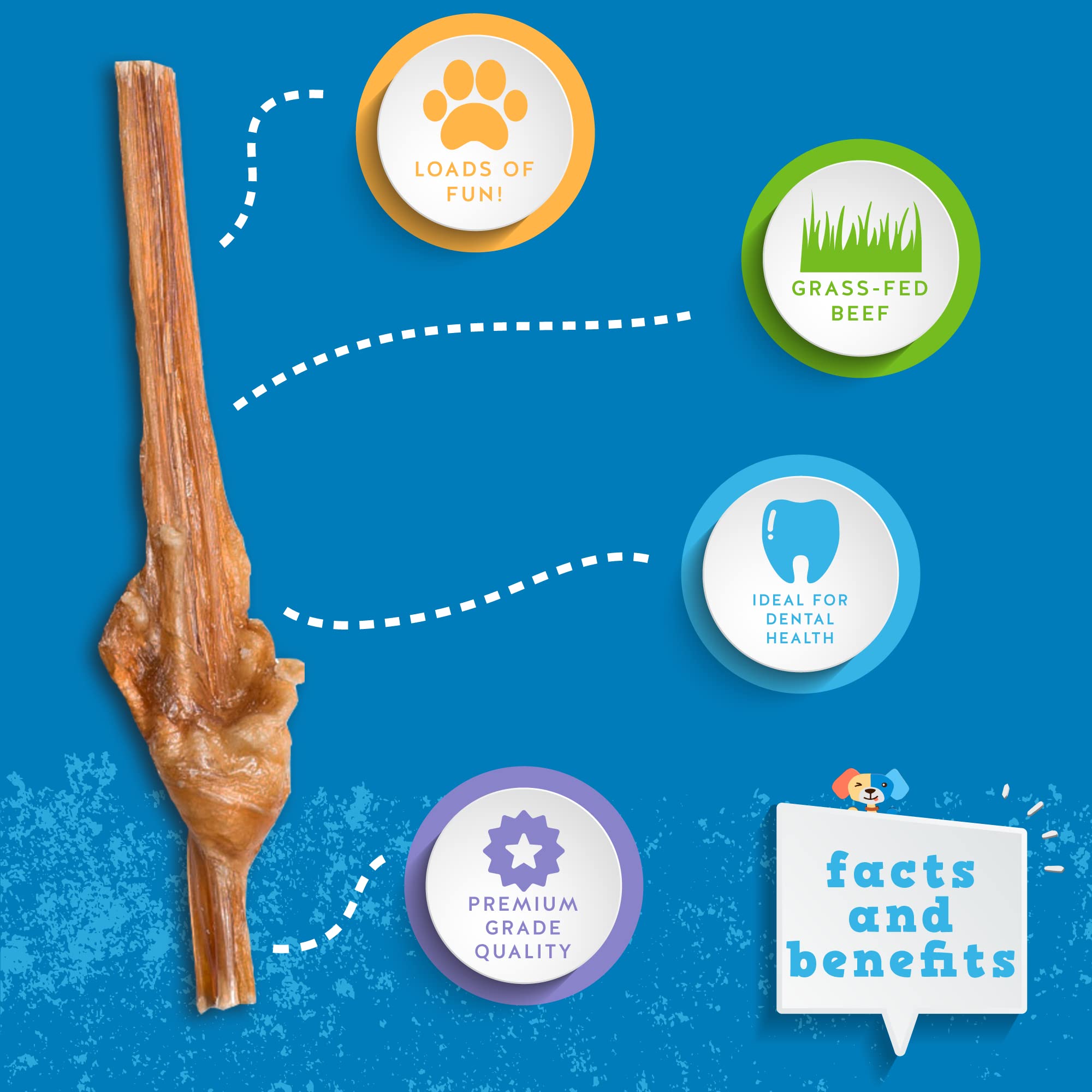 Jack&Pup Dog Bully Sticks for Small Dogs - 6 Inch Junior Bully Sticks for Dogs (25 Pack) Great Bully Stick for Teething Puppies
