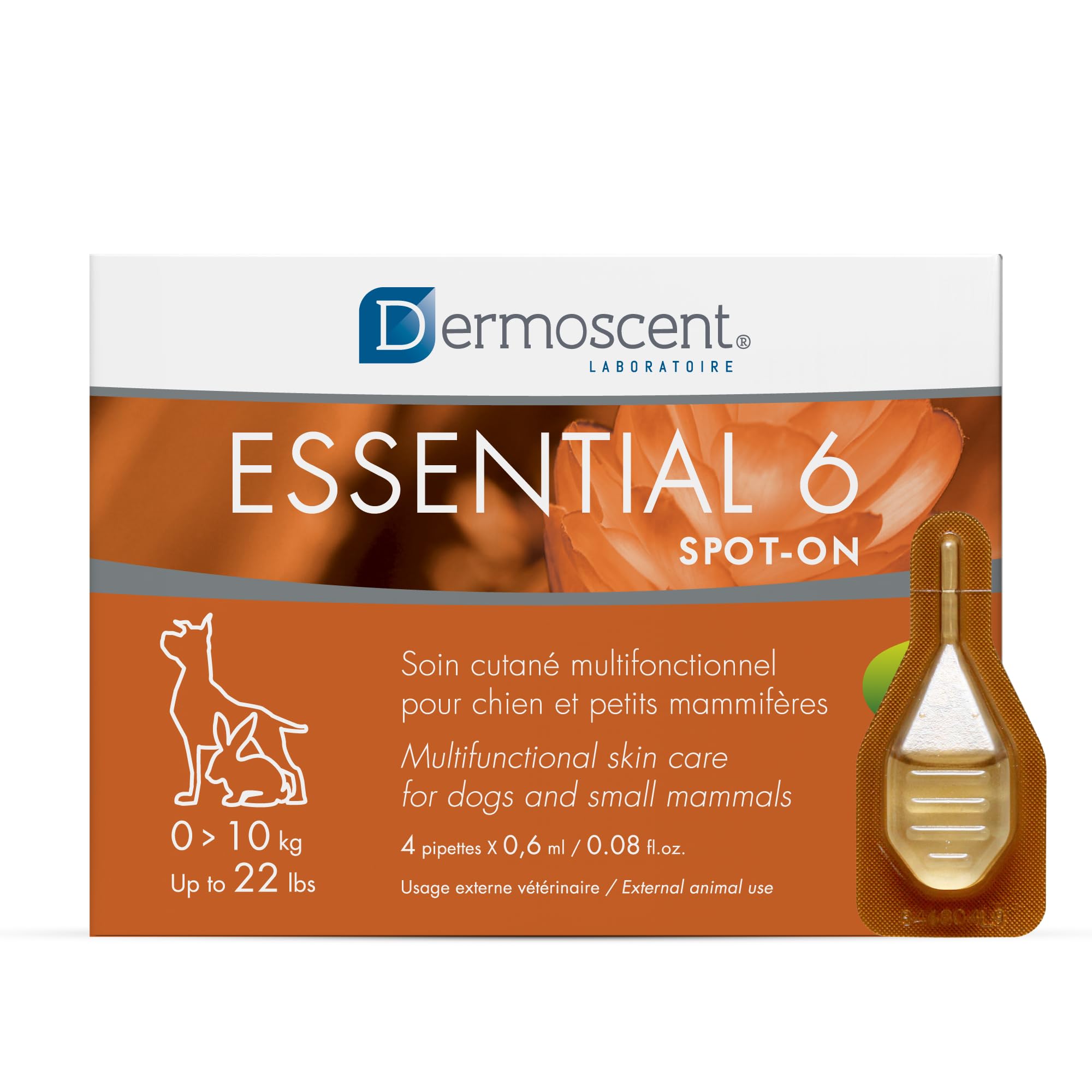 Dermoscent Essential 6 spot-on - Dog Skin Care for Dandruff & Allergy Relief with Vitamin E Oil - Anti Itch for Dogs - Dog & Sma