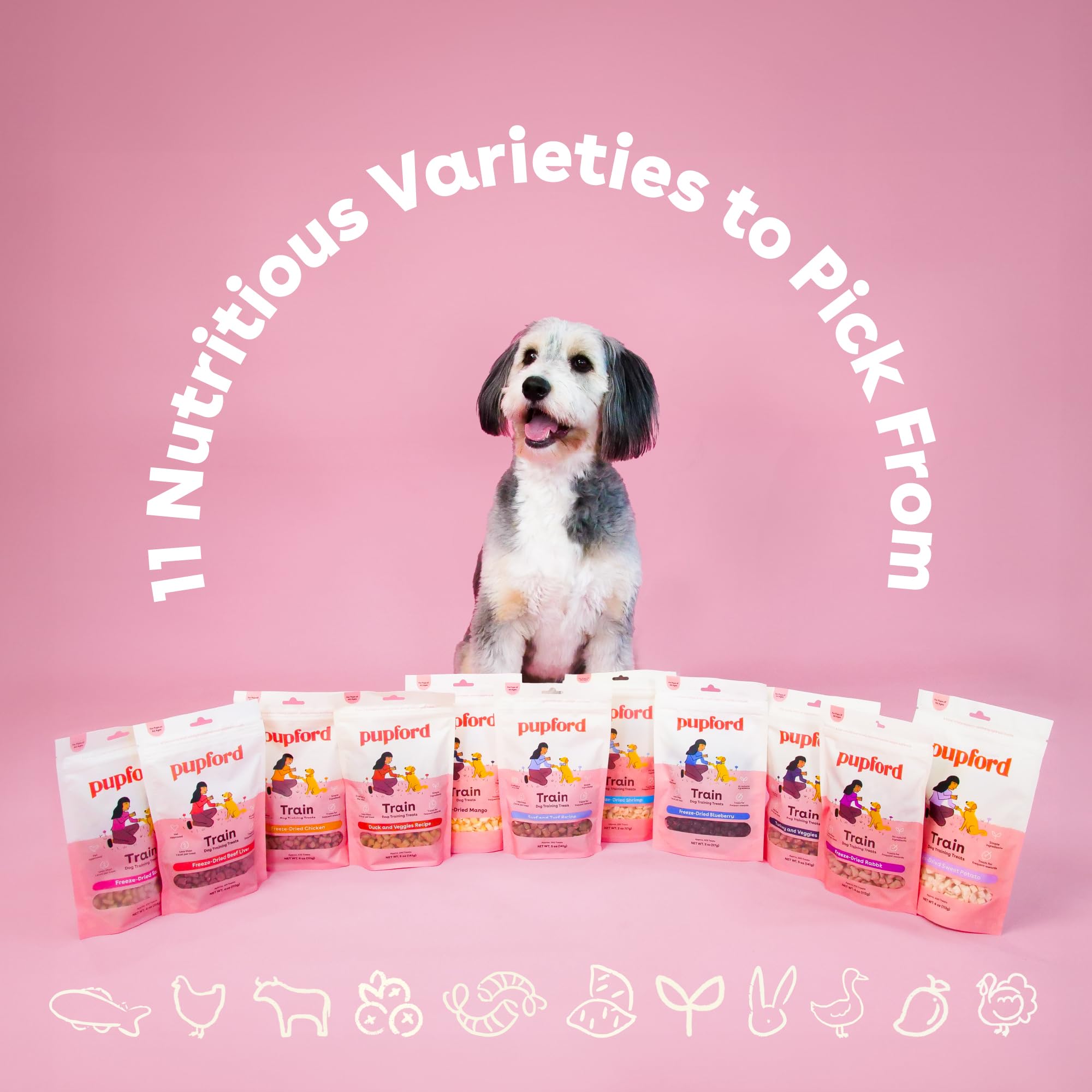 Pupford Freeze Dried Training Treats for Dogs & Puppies, 225+ Two Ingredient Bites (Chicken, 2 oz)