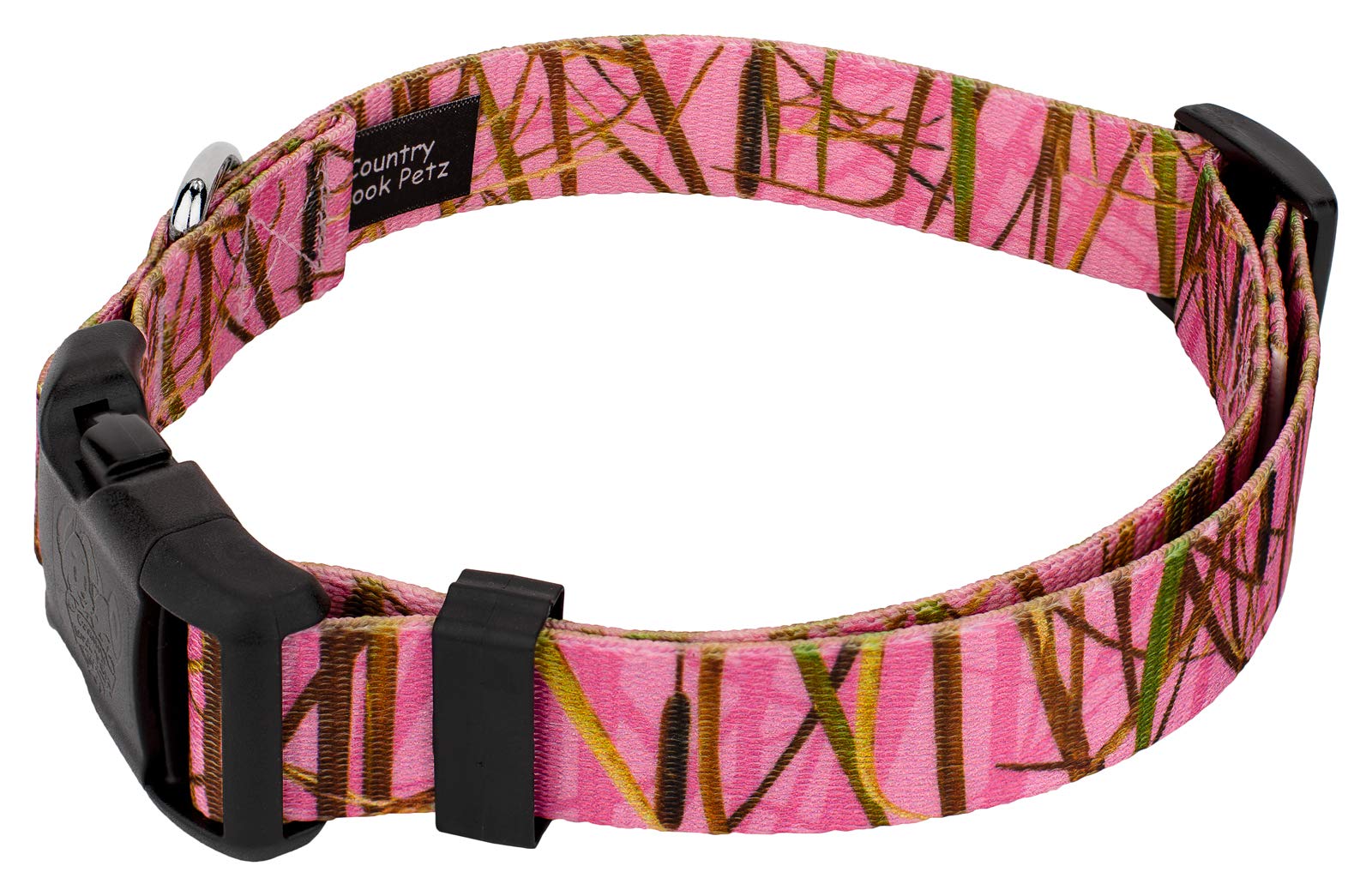 Country Brook Petz - Deluxe Pink Waterfowl Camo Dog Collar - Made In The U.S.A. - Camouflage Collection With 16 Rugged Designs (1 Inch, Extra Large)