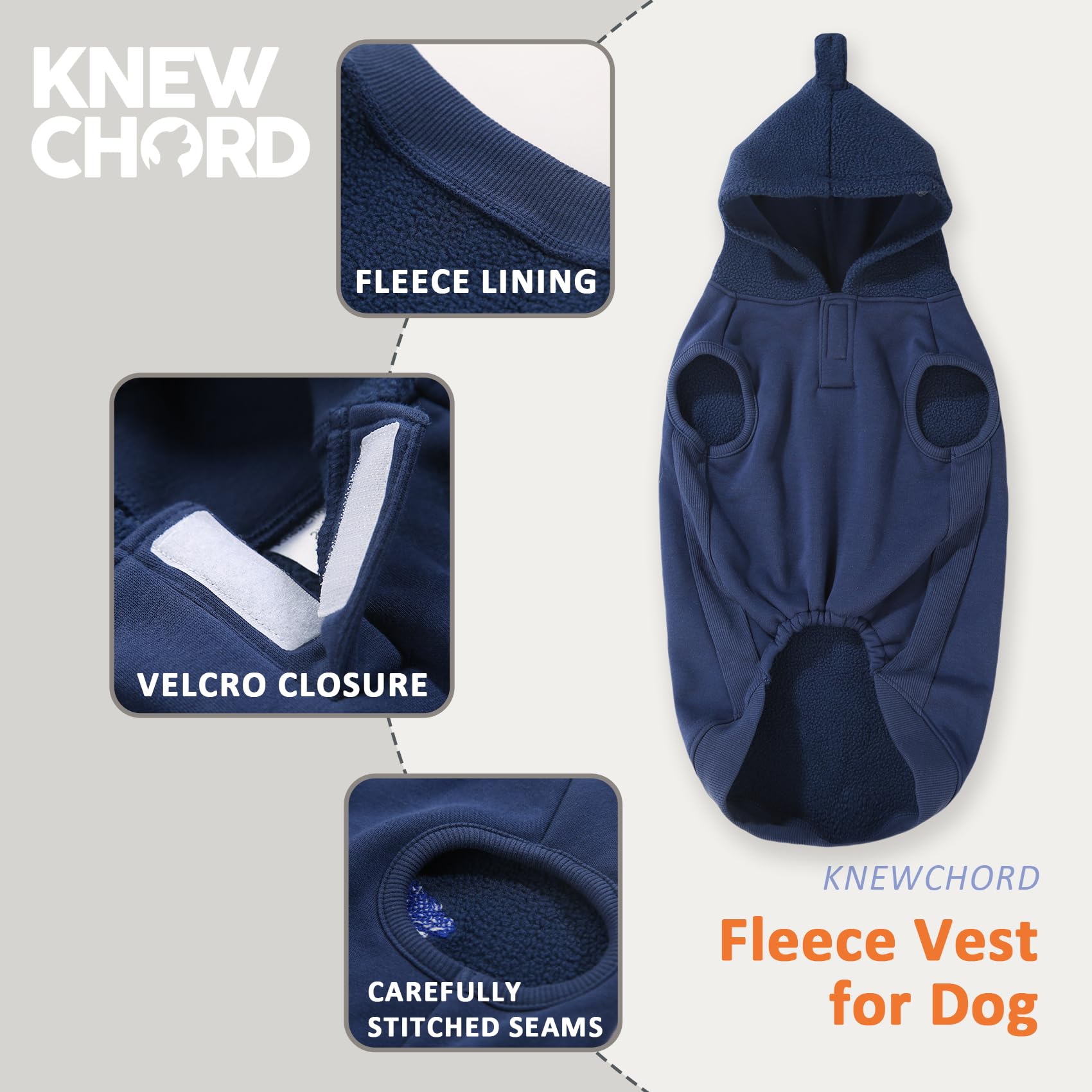 Dog Winter Hoodie Coat, Plush Vest Hoodie Dog Jacket, Dog Winter Autumn Warm Clothes(Blue-Xlarge)