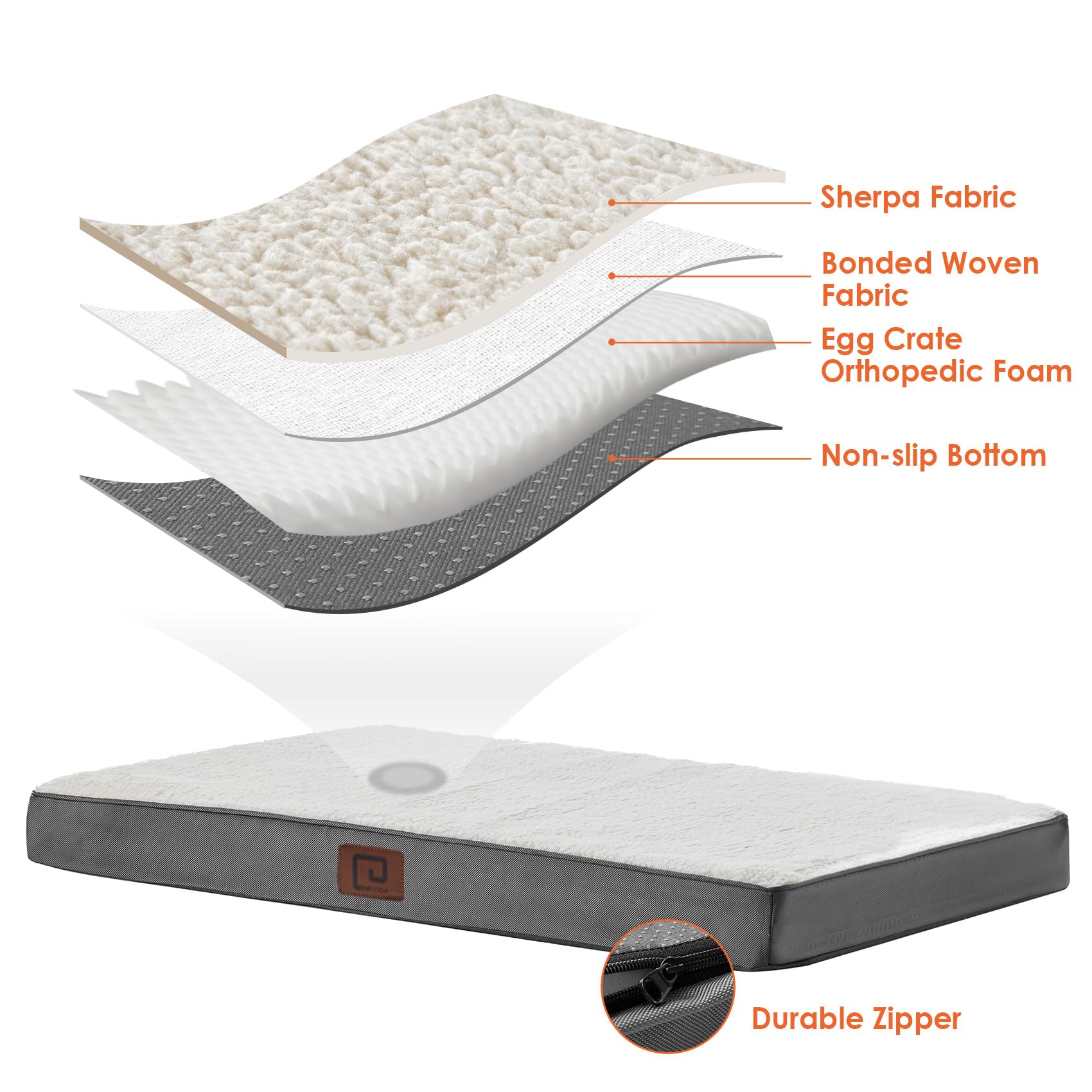 Eheyciga Orthopedic Dog Beds, Egg Crate Dog Bed Pet Mat With Washable Removable Cover, All Size Dogs