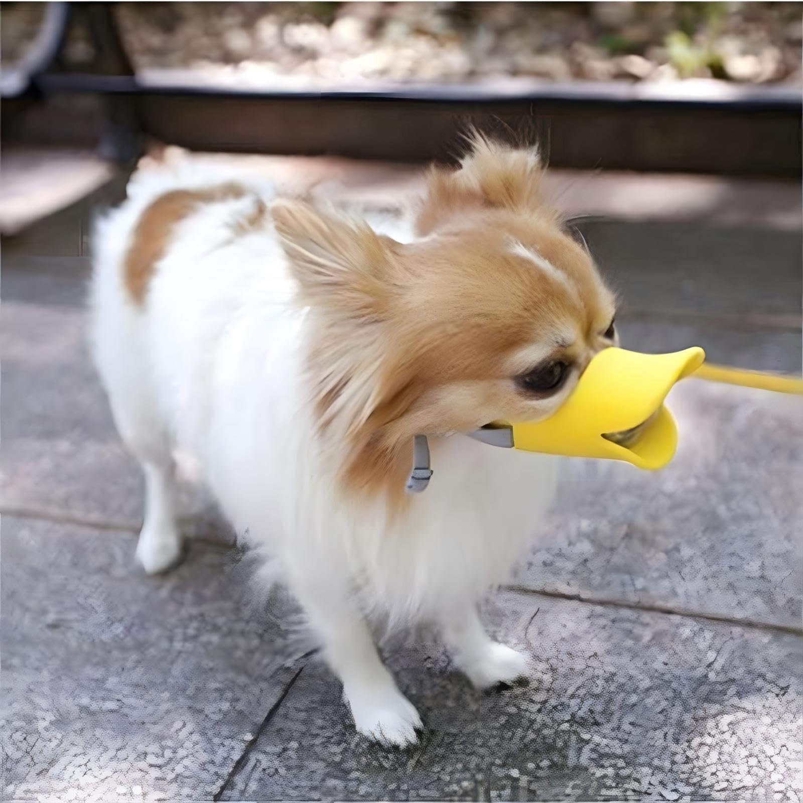NACOCO Anti Bite Dog Muzzle - Silicone, Medium, Yellow, Model 2015MMASK-YELLOWM, Bite-Proof Duck Mouth Shape Cover Set