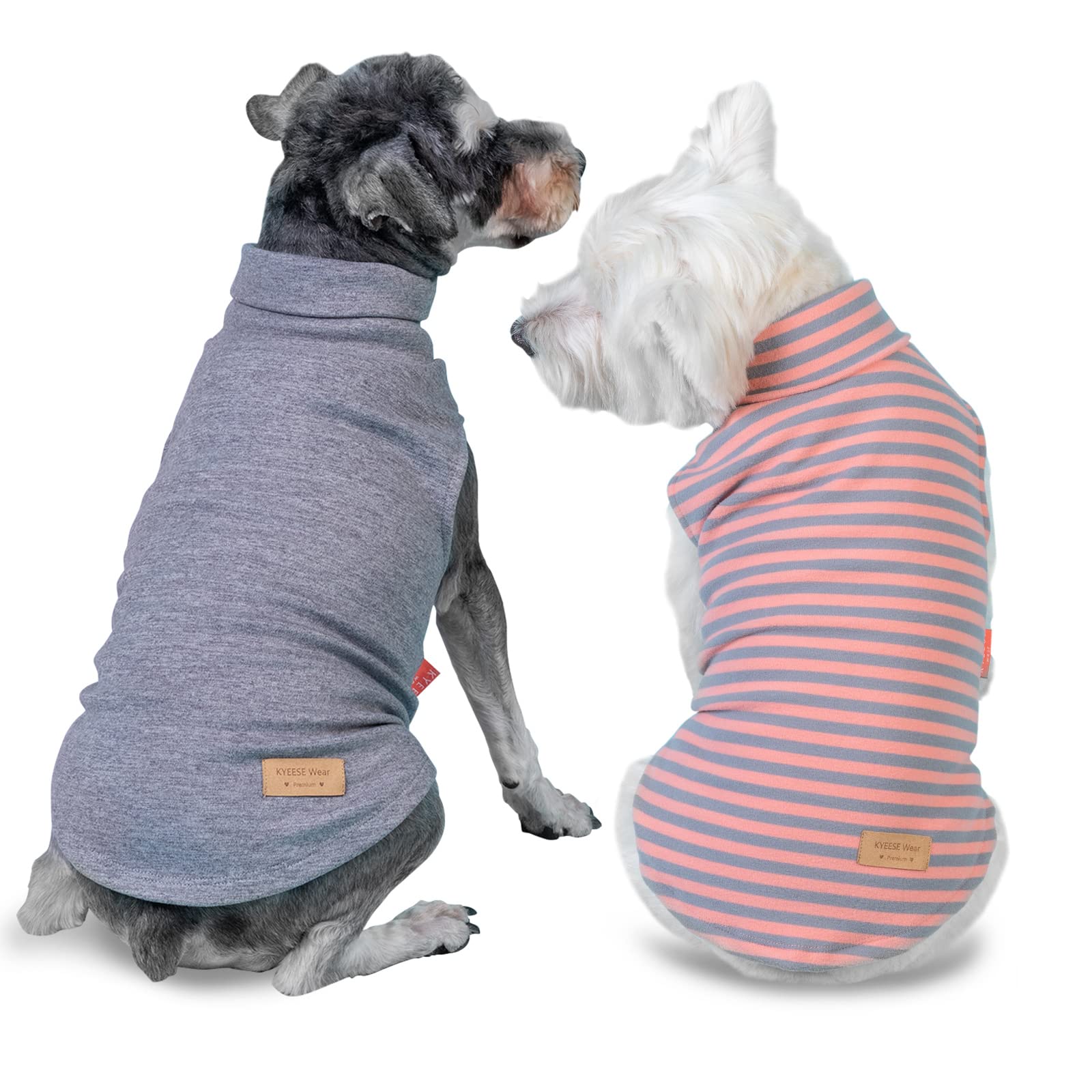 Kyeese 2Pack Dog Coat Turtleneck Stretchy Dog Sweater Super Soft Dog Cold Weather Coat For Small Dogs Puppy In Sleeveless Design, Grey,S