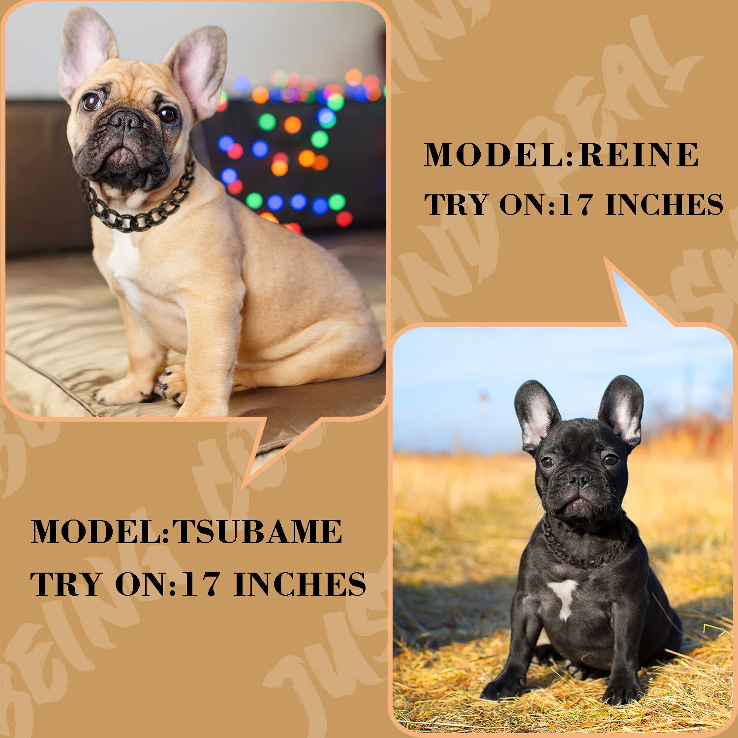 Black Dog Chain Collar-3/4 Inch (20Mm) Width Cuban Link Durable Dog Necklace, Cute Fashion Pet Collar For Pit Bulldog, Light Met