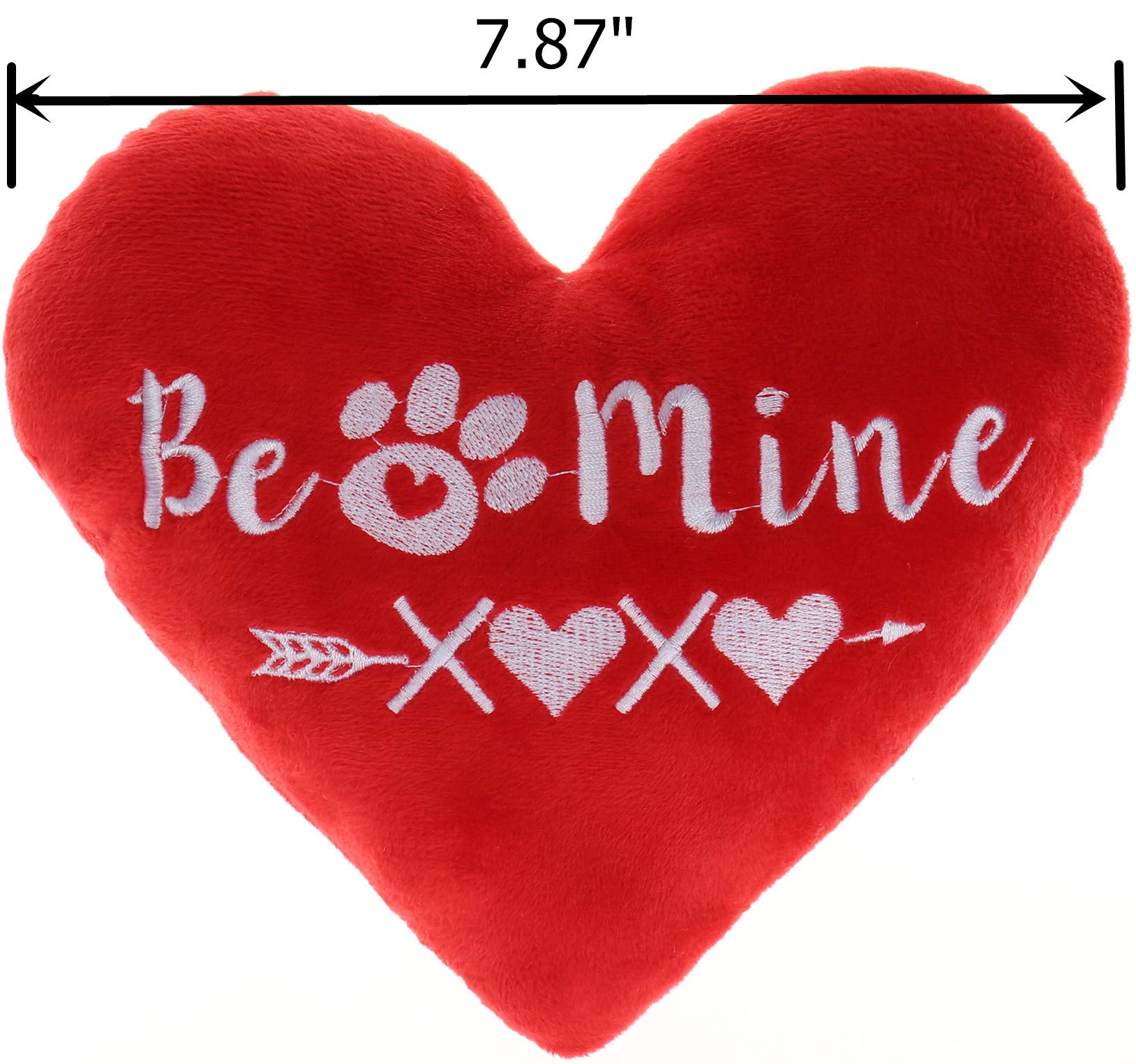 Boombone Valentines Dog Toys, Red Heart Puppy Plush Toy For Small Medium Dogs