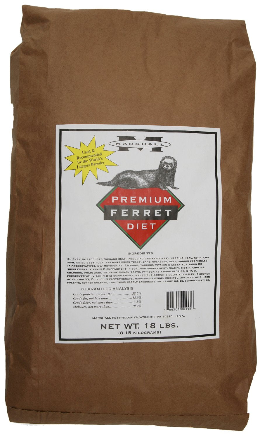 Marshall Premium Ferret Diet 18-Pound Bag -Like New