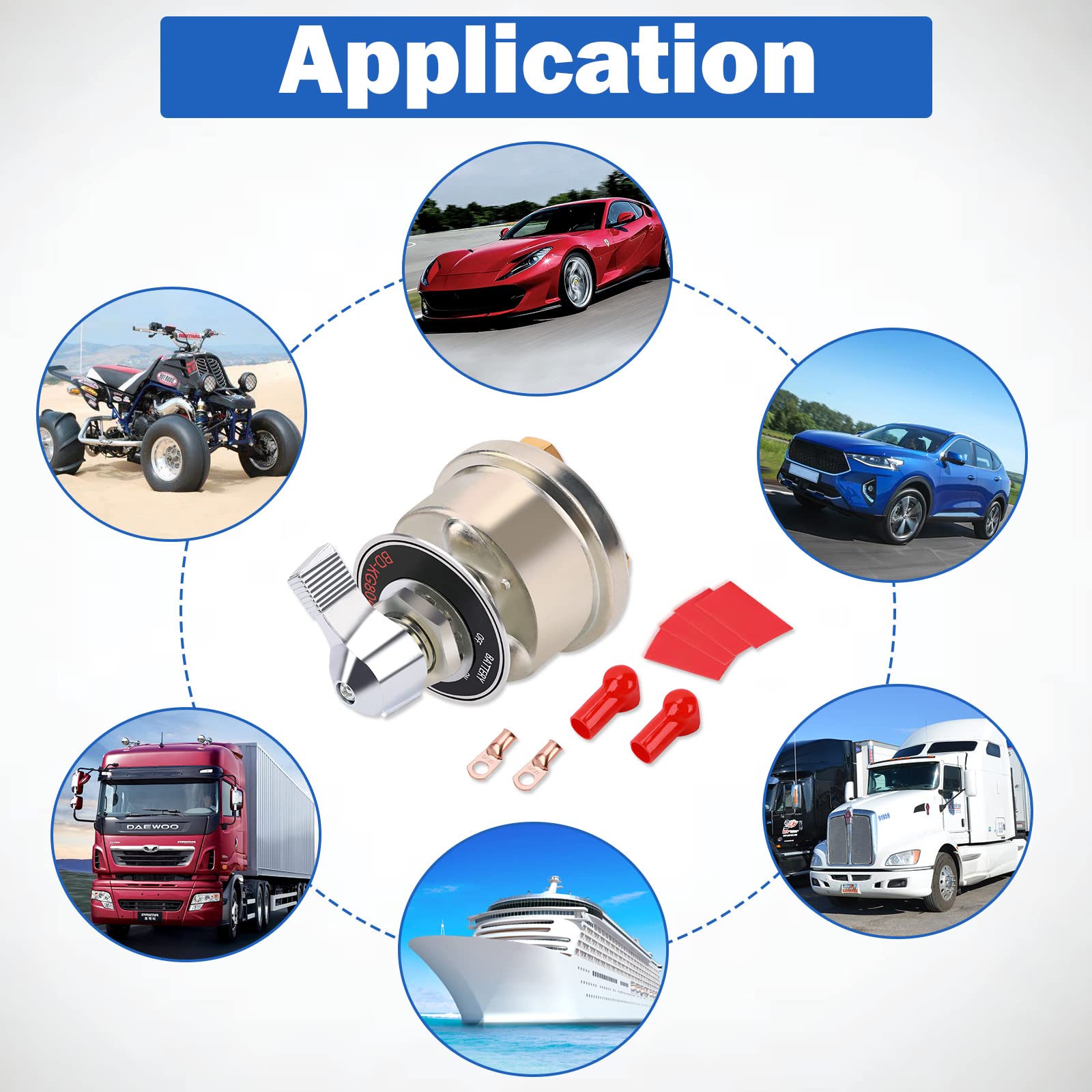 FEITON 300A High Current Battery Disconnect Switch, 12-48V On/Off Isolator for Car, RV, Truck, Boat, ATV - Power Cut Off Killer Switch