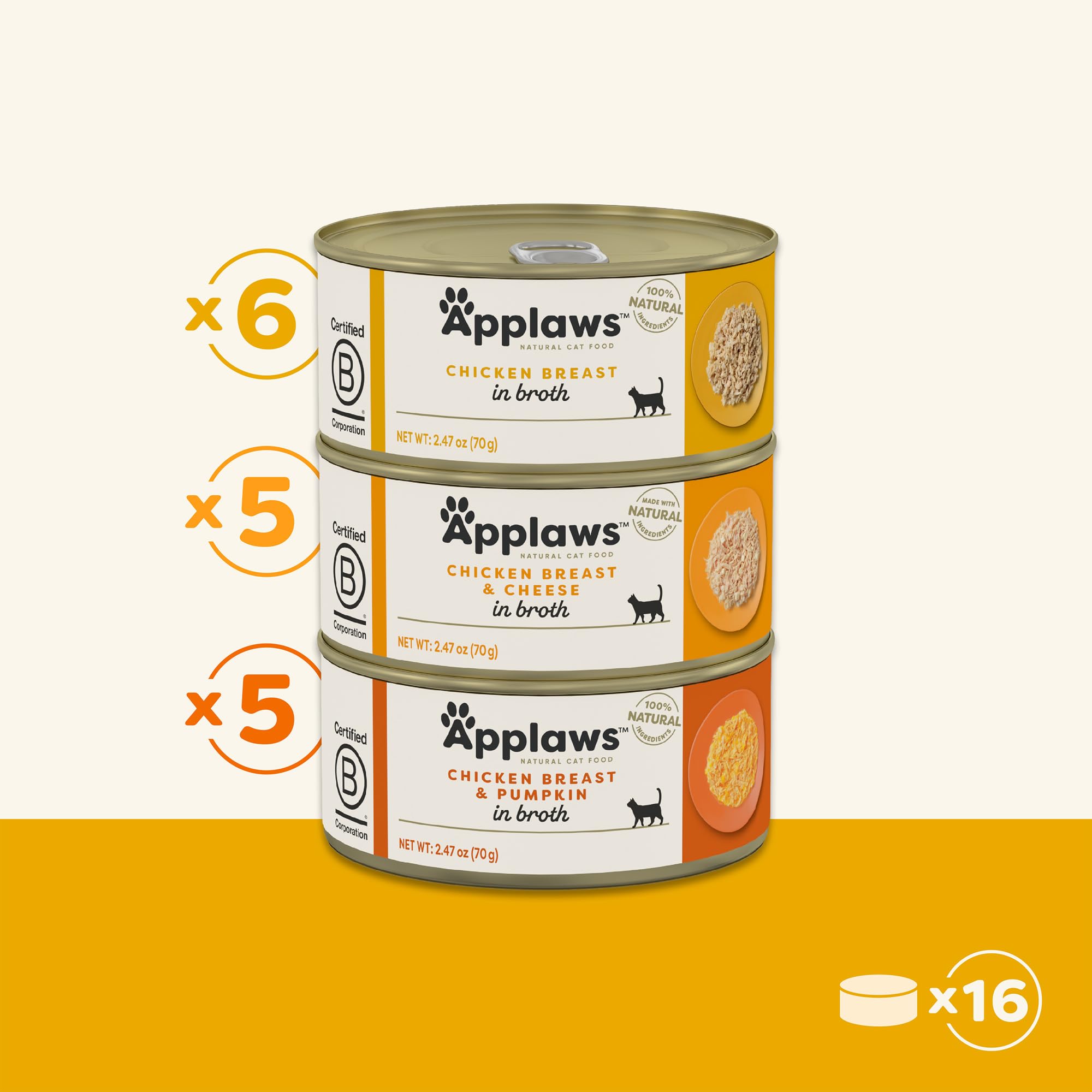 Applaws Natural Wet Canned Cat Food, Made with Limited and Natural Ingredients, Real Protein with No Artificial Additives, Chick