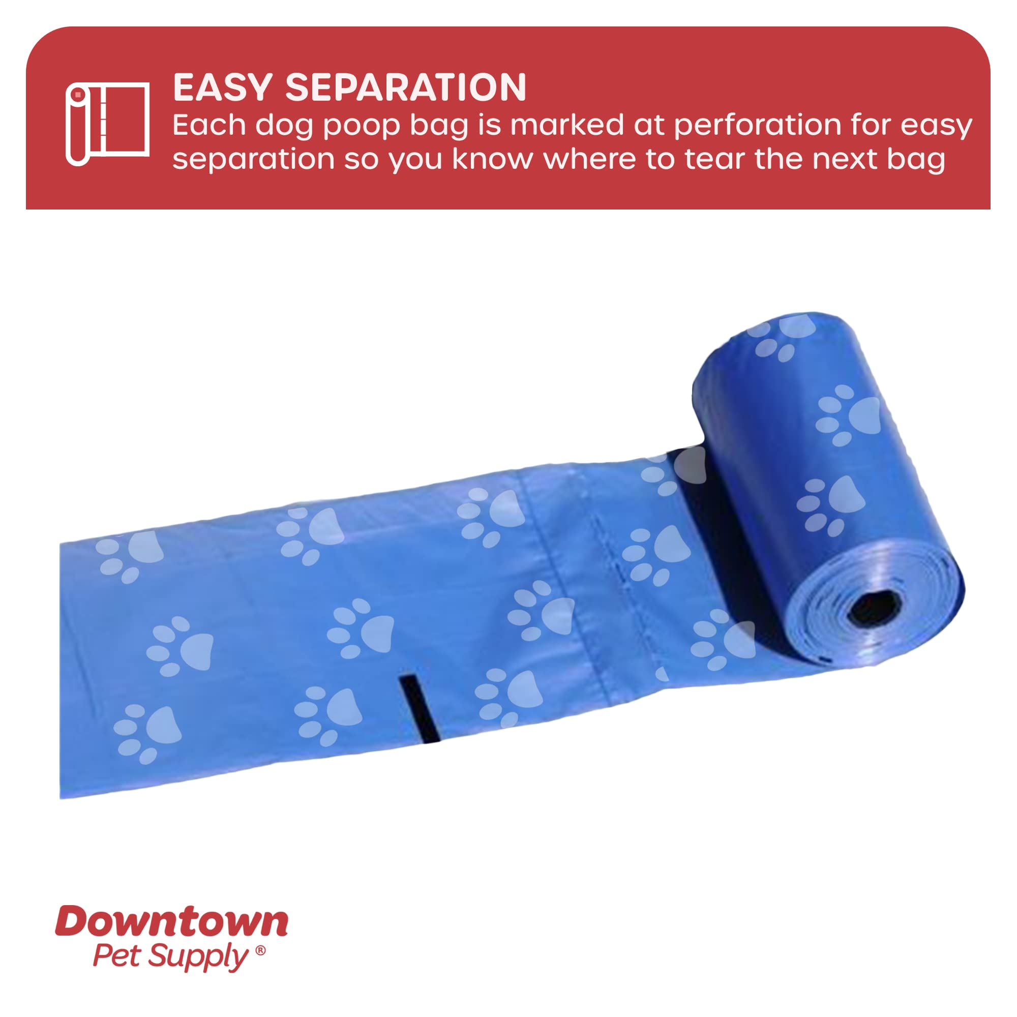 Downtown Pet Supply Dog Poop Bags - Leak-Proof, Unscented, 1000 Ct, Rainbow, Includes 2 Dispensers, Fits Leashes & Harnesses