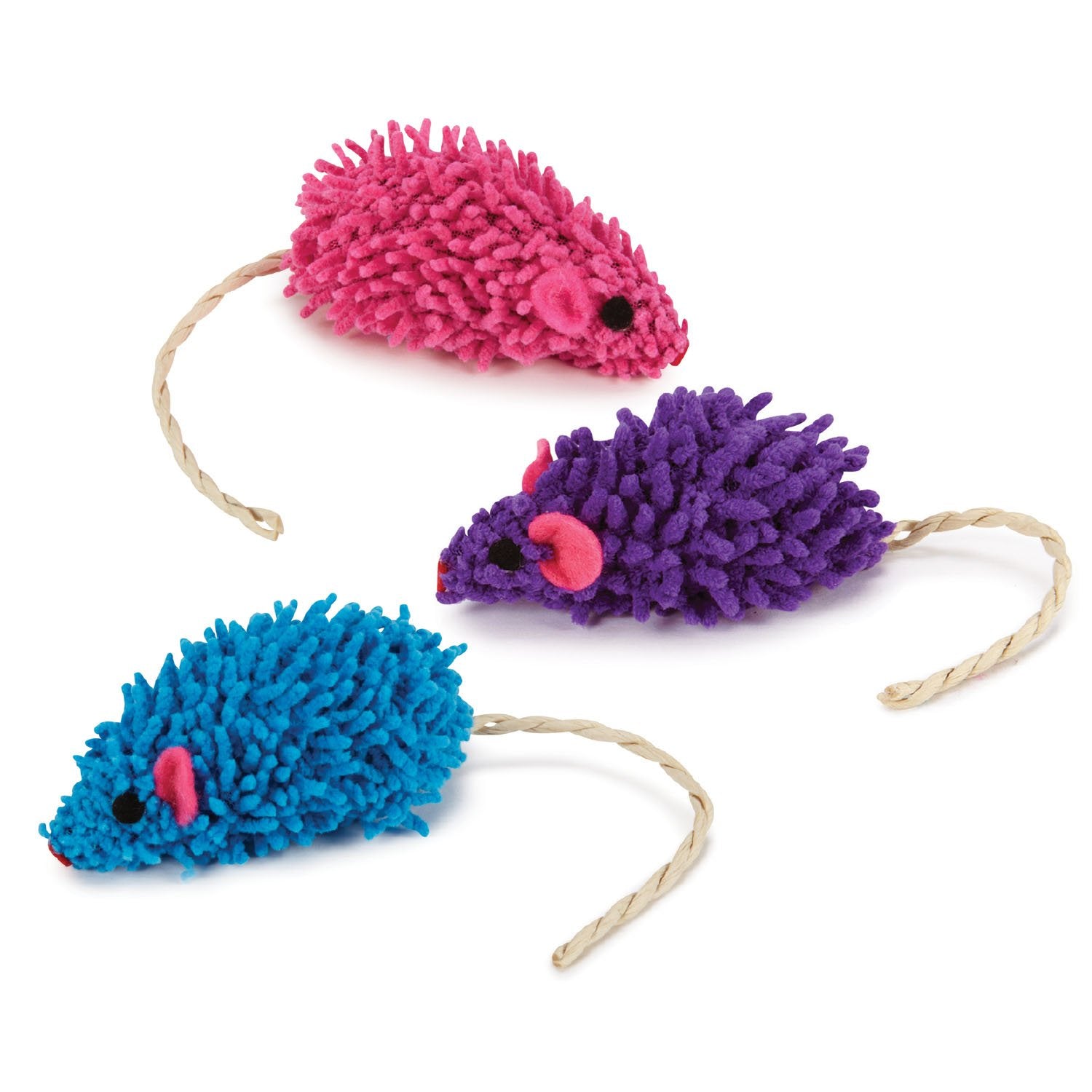 Zanies 42-Piece Moppy Mice Canister Set Toy, Assorted Colors, Polyester Moppy Fabric, Model ZA11070 42