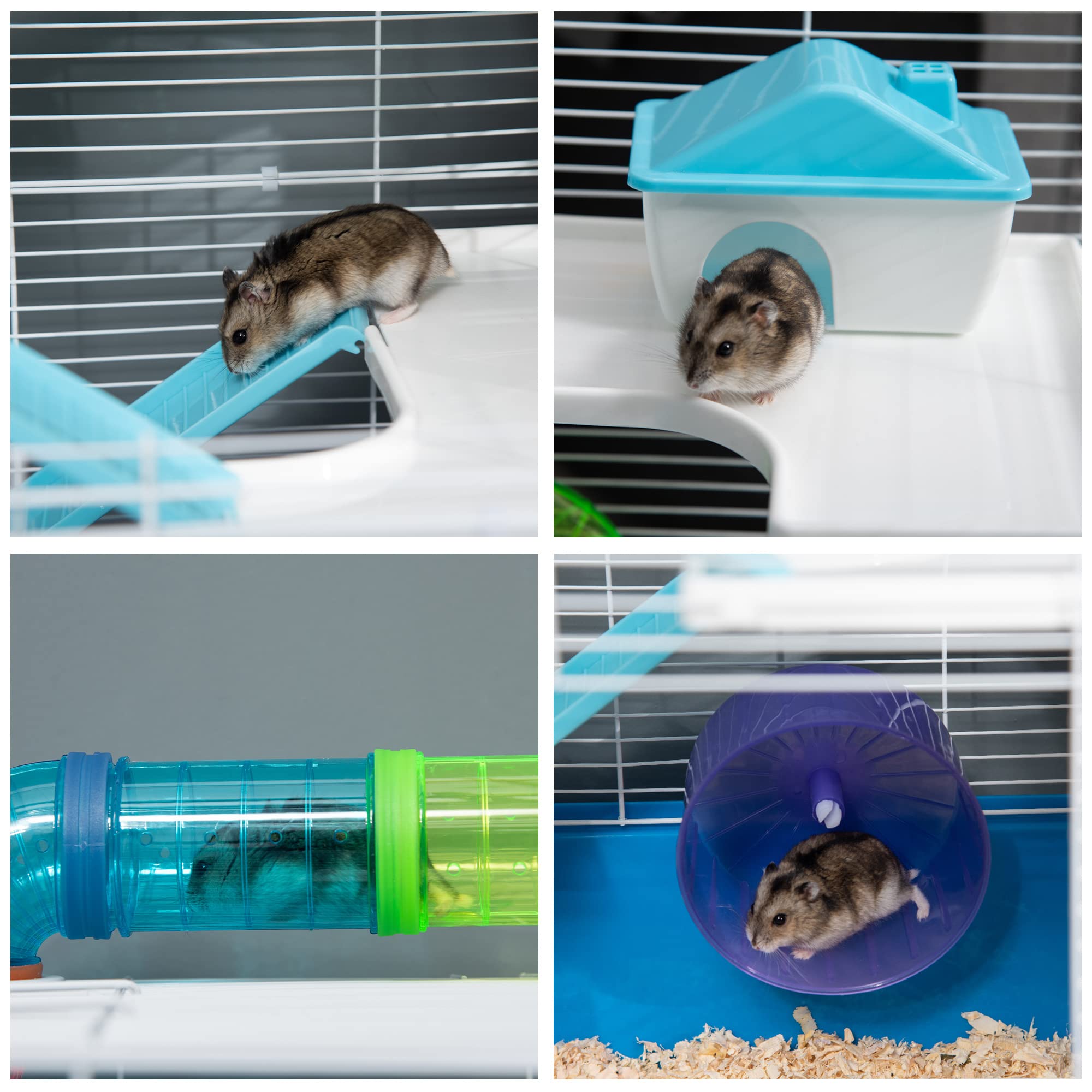 PawHut Extra Large 23 Hamster Cage with Tubes and Tunnels, Portable Carry Handles, Rat House and Habitats Big 5-Tier Design, Mou