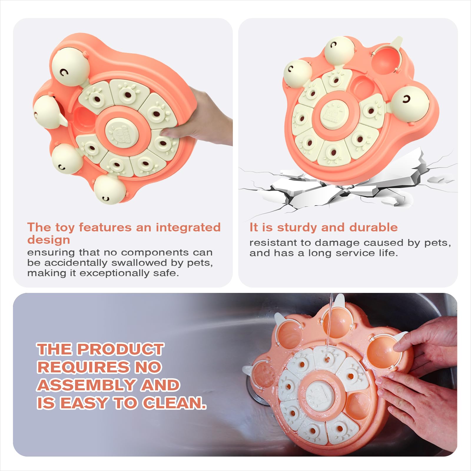 KADTC Level 1 Beginner Dog Puzzle Toy for Small/Medium/Large Dogs Treat Puzzles Slow Feeder Interactive Enrichment Food Dispense