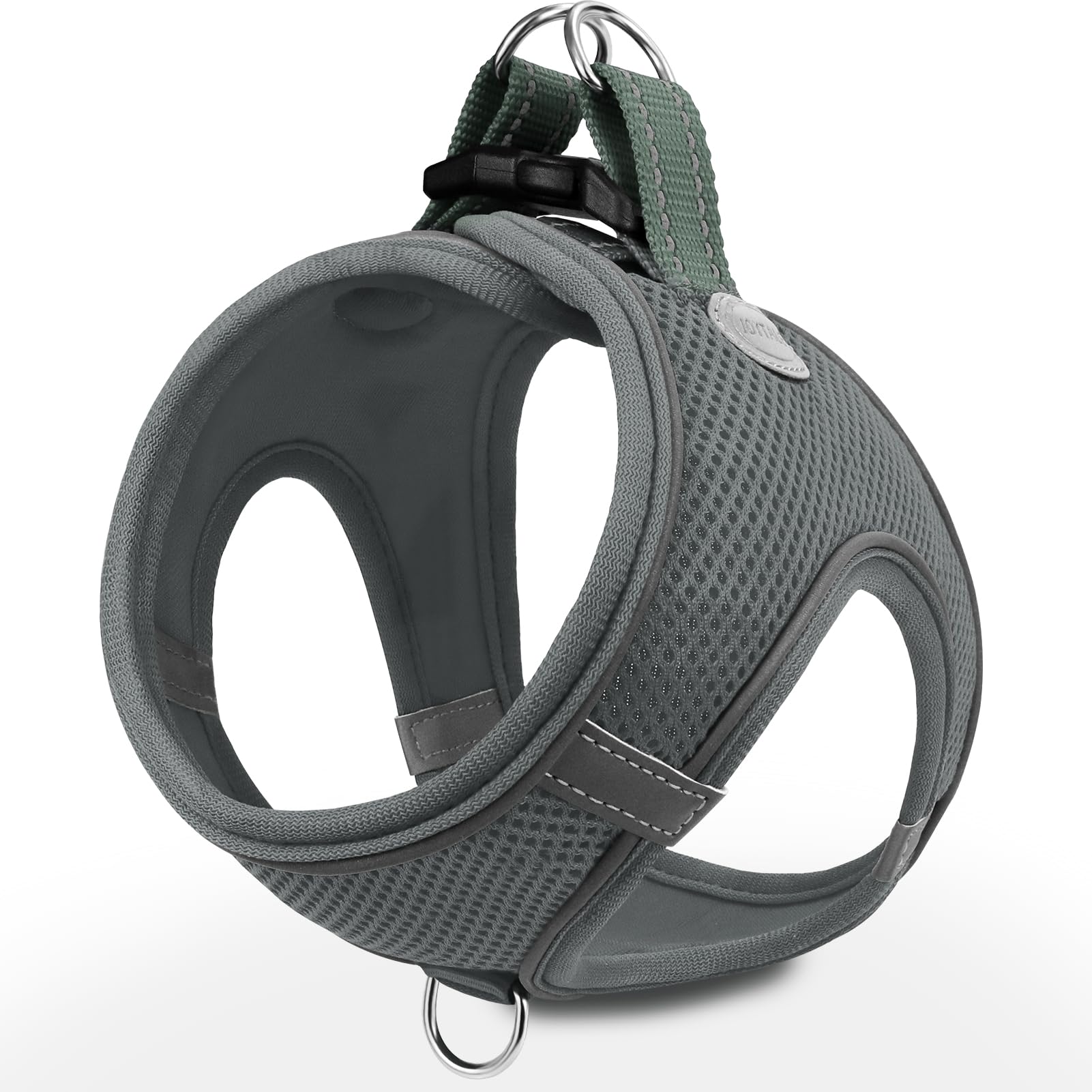 Joytale Small Dog Harness, Breathable Mesh Step-In Vest, Reflective Soft Padded Harnesses For Puppies And Extra Small Dogs, Gray