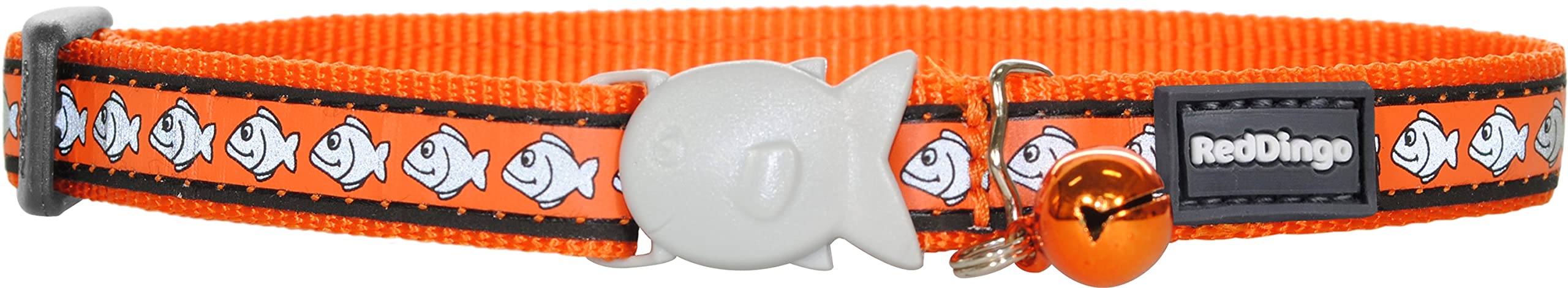 Red Dingo Reflective Cat Collar, One Size Fits All, Orange