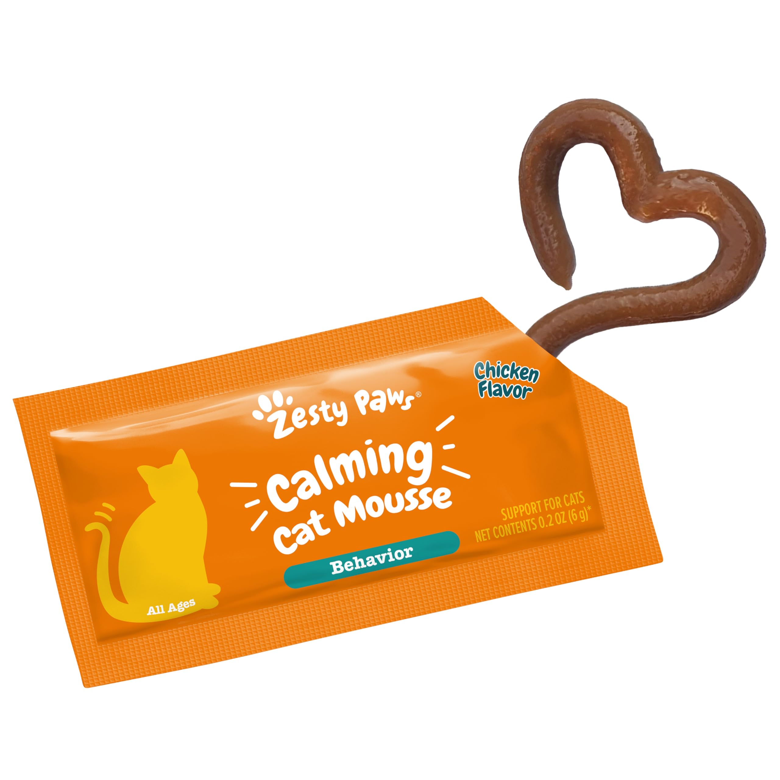 Zesty Paws Calming Mousse for Cats - Composure & Relaxation for Stress & Separation - Cat Calming Supplement with Ashwagandha, L