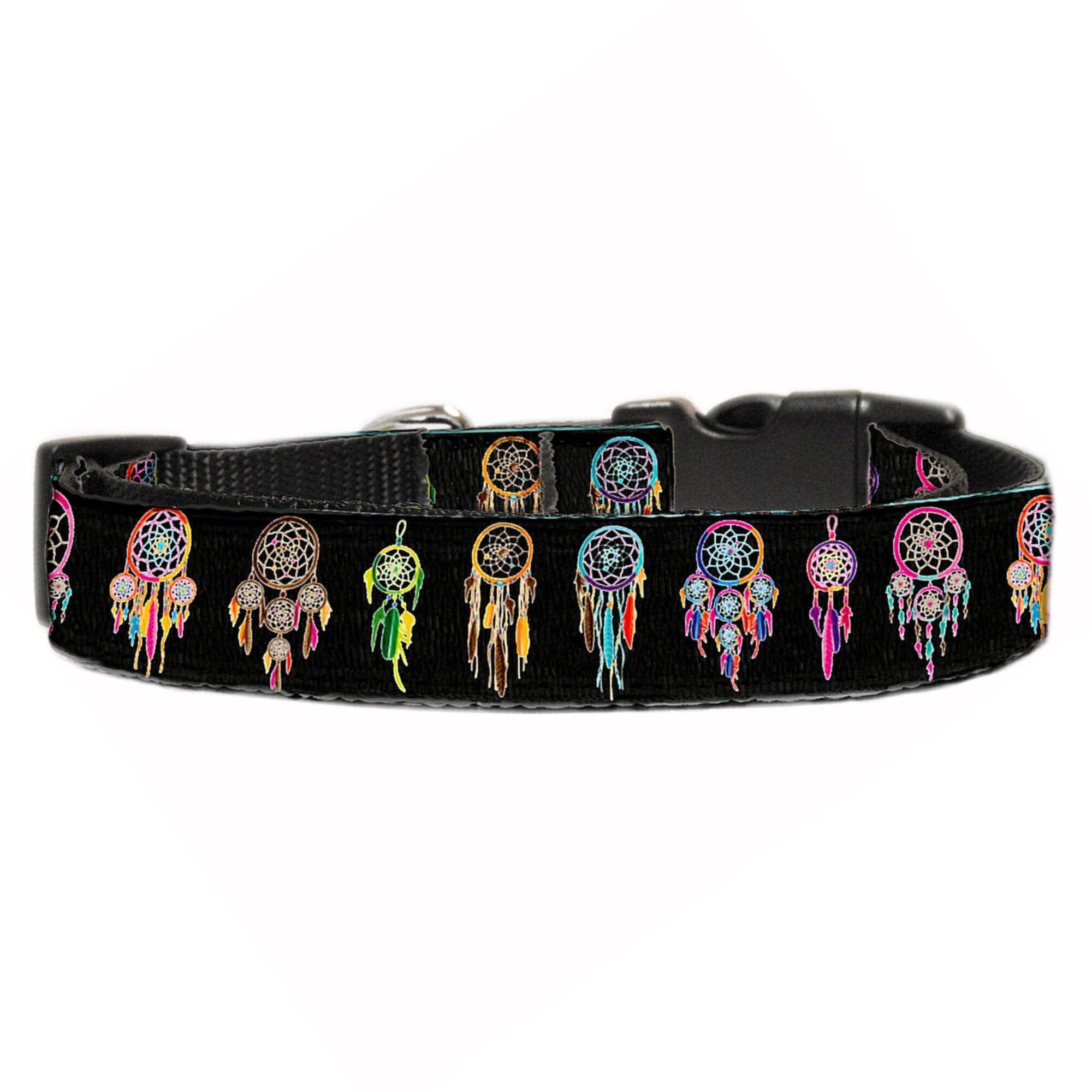 Pet Dog & Cat Nylon Collar or Leash, "Dreamcatcher" XS Collar