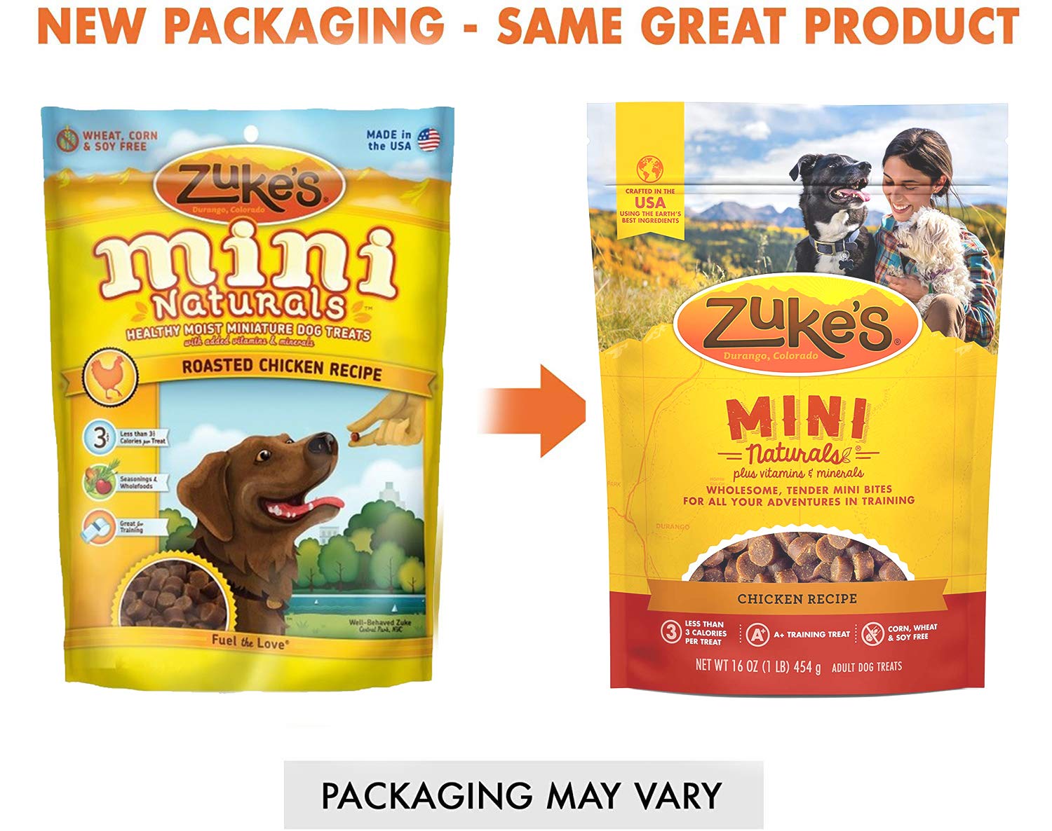 (2 Pack) Zuke Mini Naturals Dog Treats Chicken Flavor 16 oz (1 Lb) with 10ct Pet Wipes