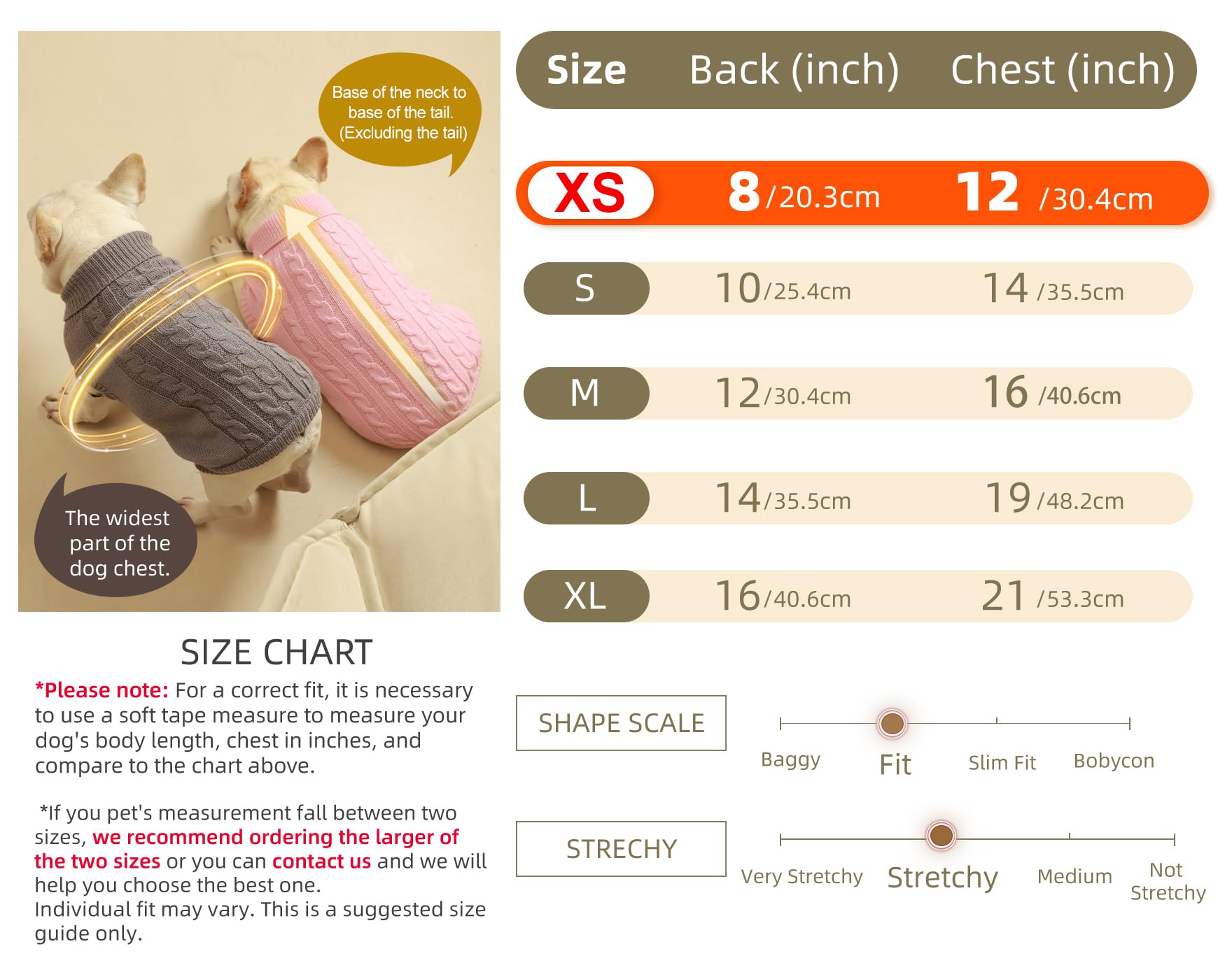 Roseelk 2 Pack Dog Sweaters For Small Dogs - Puppy Medium Warm Clothes In Winter, Turtleneck Pullover Design For Boy Girl Pet, Doggie, Cat, Kitten Chihuahua Bulldog Pug Beagles (Xs, Grey, Pink)