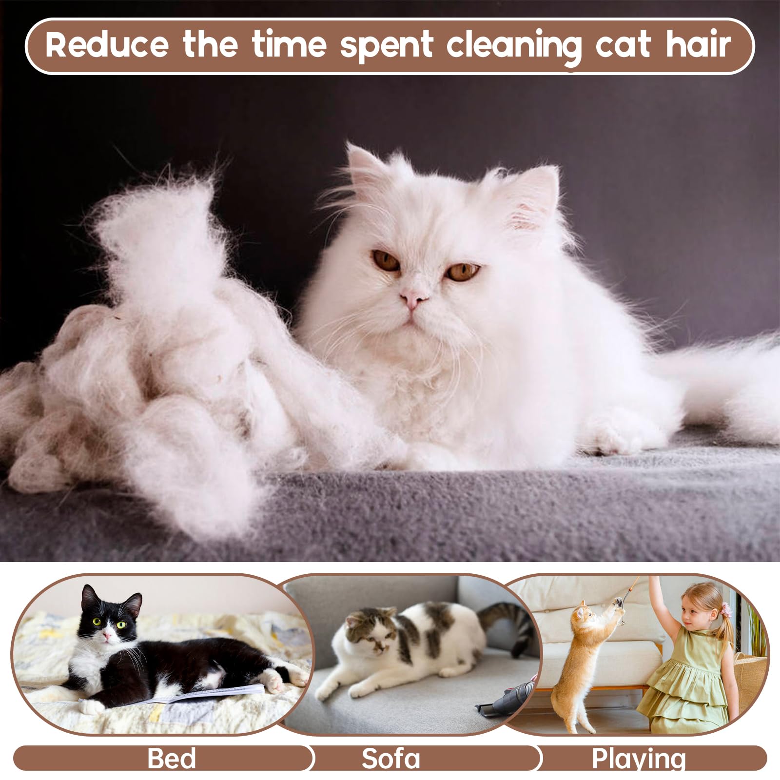 Qbleev Cat Pajamas For Cats Only, Sticky Hair Cat Clothes, Prevent Lost Fur Kitten Onesie Shirts Costumes Outfits For Daily Wear