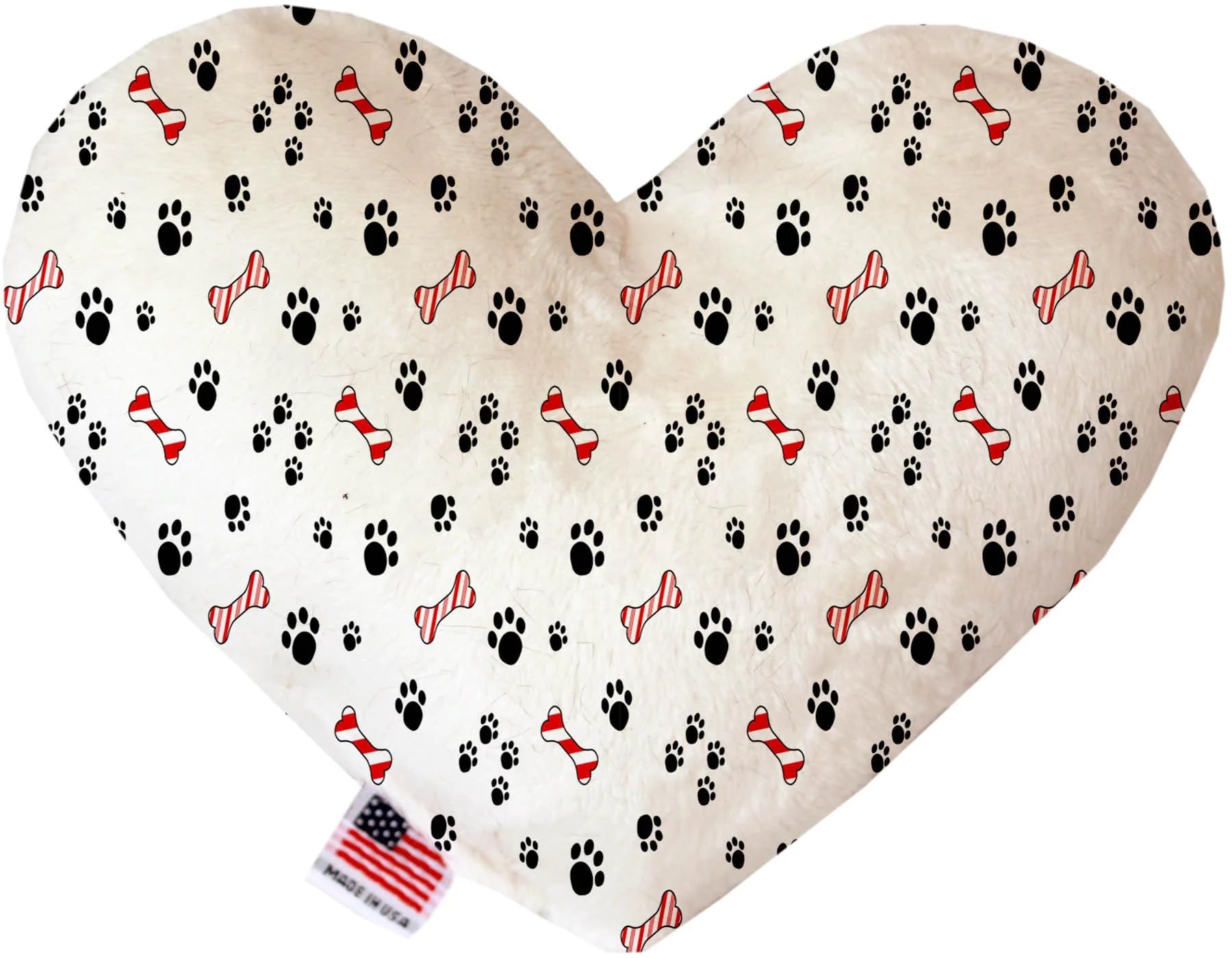 Pet and Dog Plush Heart or Bone Toy, "Valentine's Day Group" (Available in different sizes, and 8 different pattern options!) Sweet Paws 6" Plush Bone
