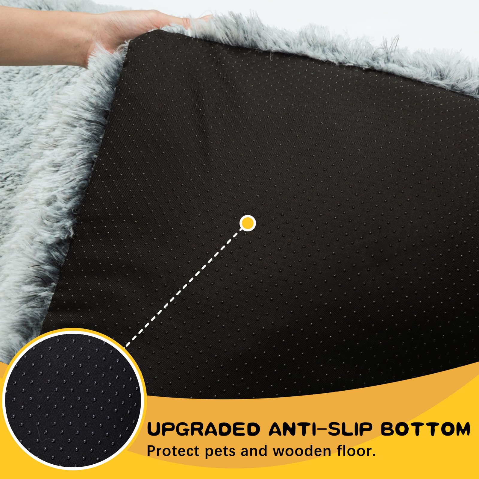 Wayimpress Xl Dog Bed Crate Pad Mat For Dog Cages Washable Dog Bed For Extra Large Size Dog Soft Kennel Pad Anti-Slip Pet Bed,42' X 27',Grey
