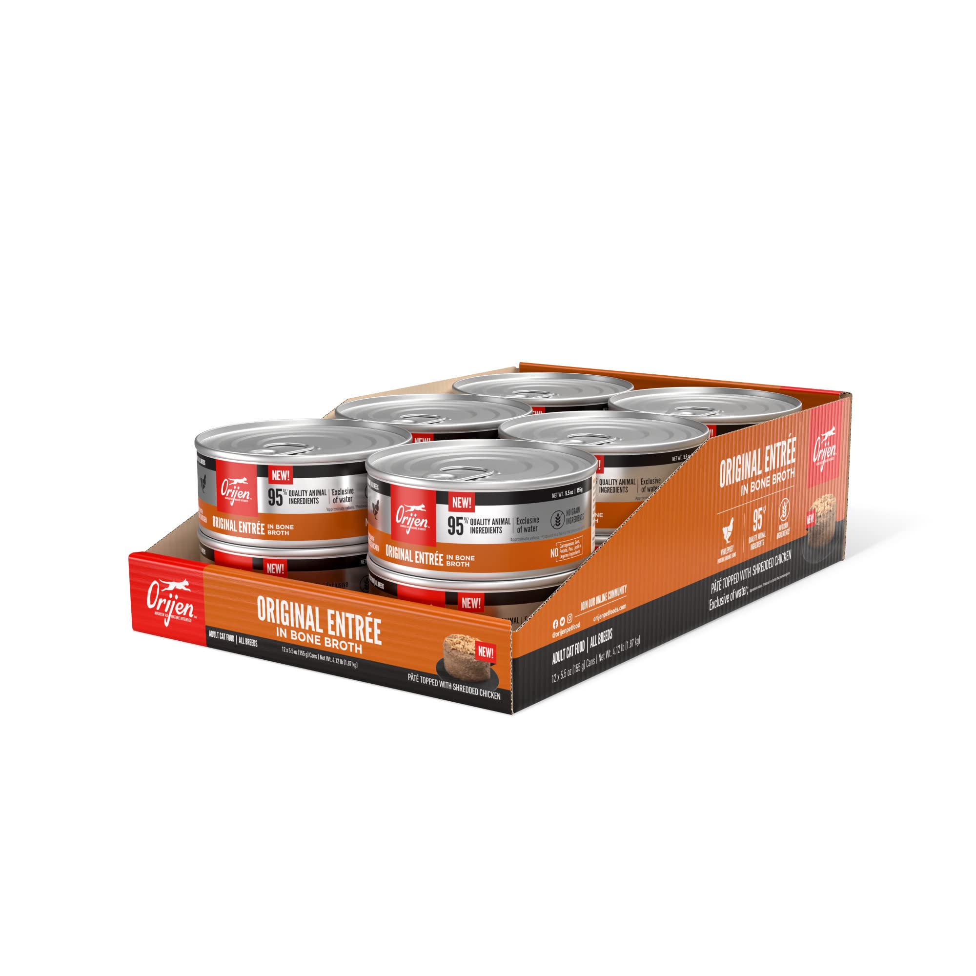 ORIJEN Original Entr  e in Bone Broth, 5.5oz, 12 Cans