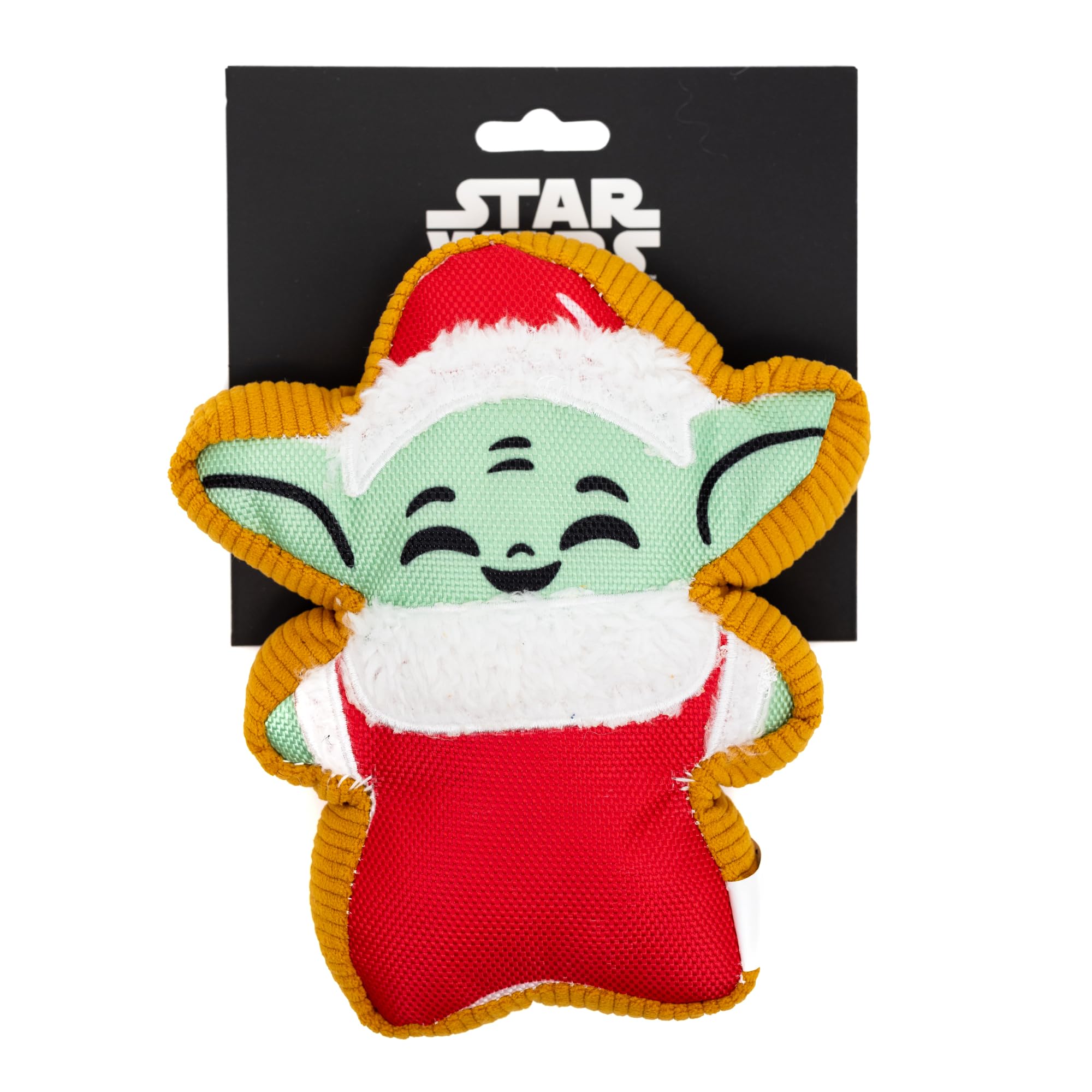 Star Wars Squeaky Plush Dog Toy for Large, Medium & Small Dogs, Holiday Grogu Santa Cookie Replica