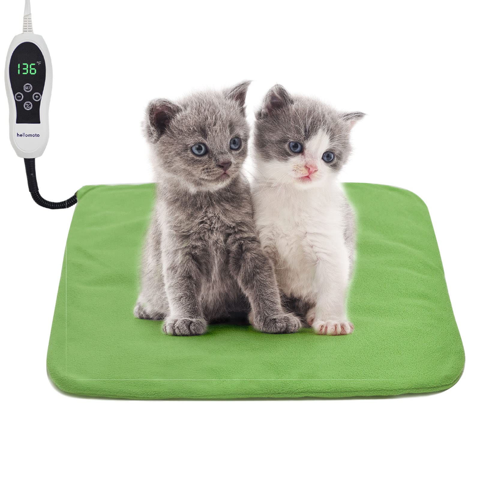 Hellomoto Pet Heating Pad, 12 Heat Settings Dog Cat Heating Pad With Timer, Electric Pads For Dogs Cats With Chew Resistant Cord