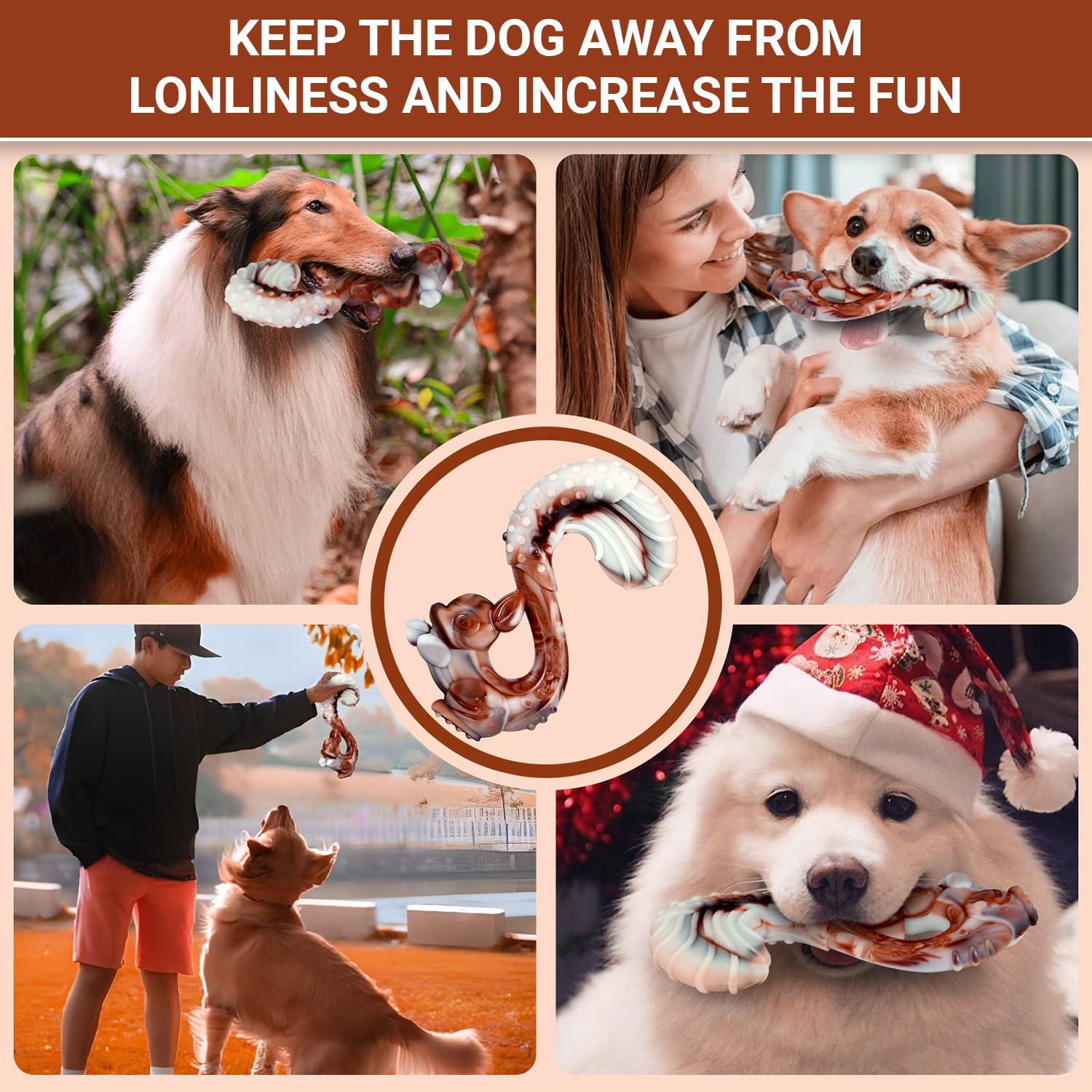 Tailwag Dog Chew Toys For Aggressive Chewers - Beef Flavor, Tough Dog Bone Toys For Large/Medium Breed Dogs - Tough Nylon Teethi