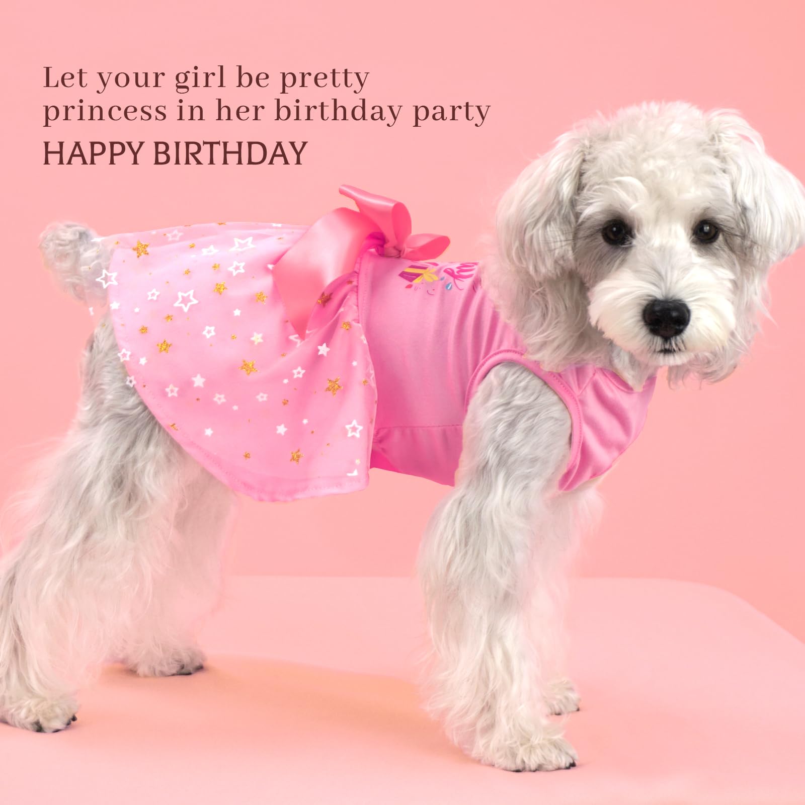 Xpudac Dog Birthday Dress Puppy Clothes For Small Dogs Girl Birthday Party Tulle Pet Outfit, Cat Appeal-X-Small