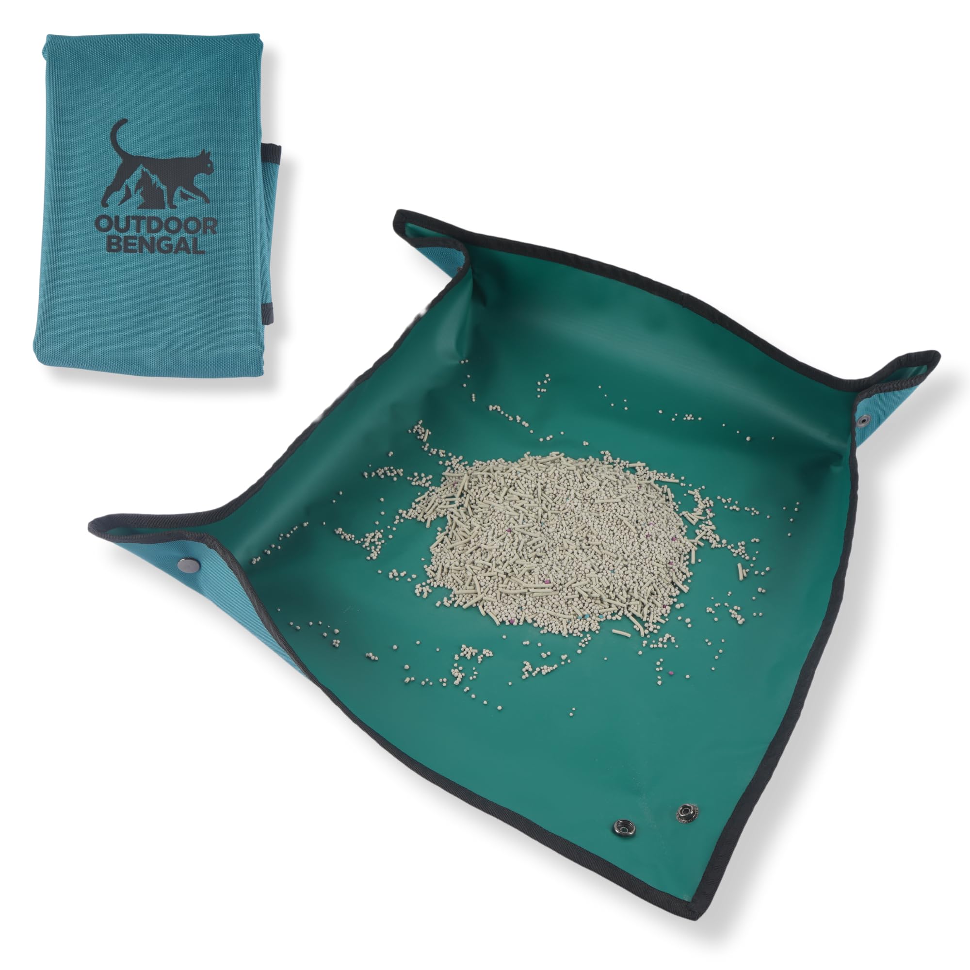 Travel Litter Box For Cats (Small) By Outdoorbengal - Non-Stick, Waterproof, Portable, Collapsible, Mess-Free Pet Litterbox (Air