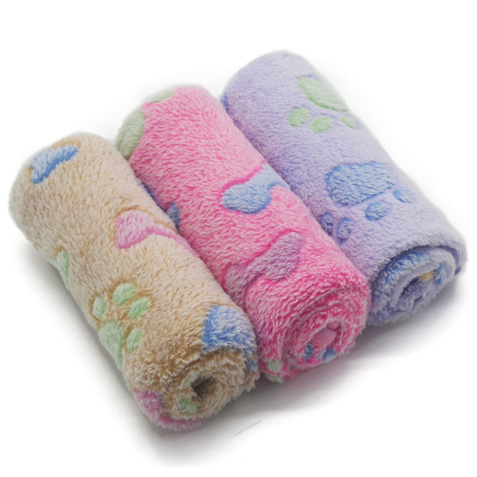 1 Pack 3 Puppy Blankets Super Soft Warm Sleep Mat Bone Print Cute Blanket Fluffy Premium Fleece Pet Blanket Flannel Throw Dog Blankets For Small Dogs Puppy Cat,Small(23'X15')