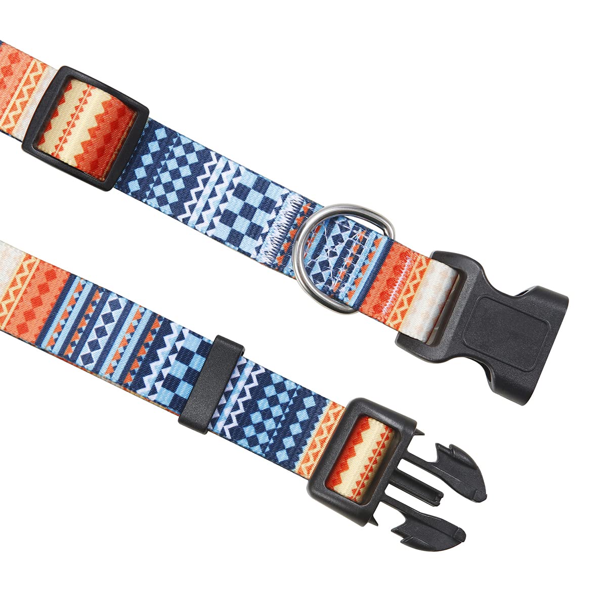 Mihqy Dog Collar With Bohemia Floral Tribal Geometric Patterns - Soft Ethnic Style Collar Adjustable For Small Medium Large Dogs(Bohemian Orange,S)