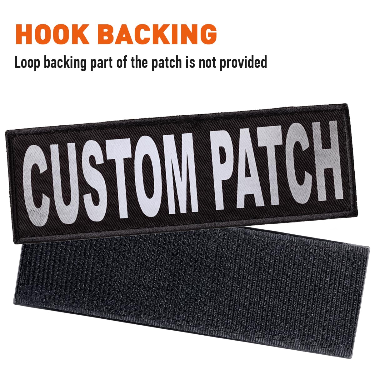 Dogline Custom Reflective Patch for Vest Harness Or Collar Customizable Text Personalized Patches with Hook Backing Name Service