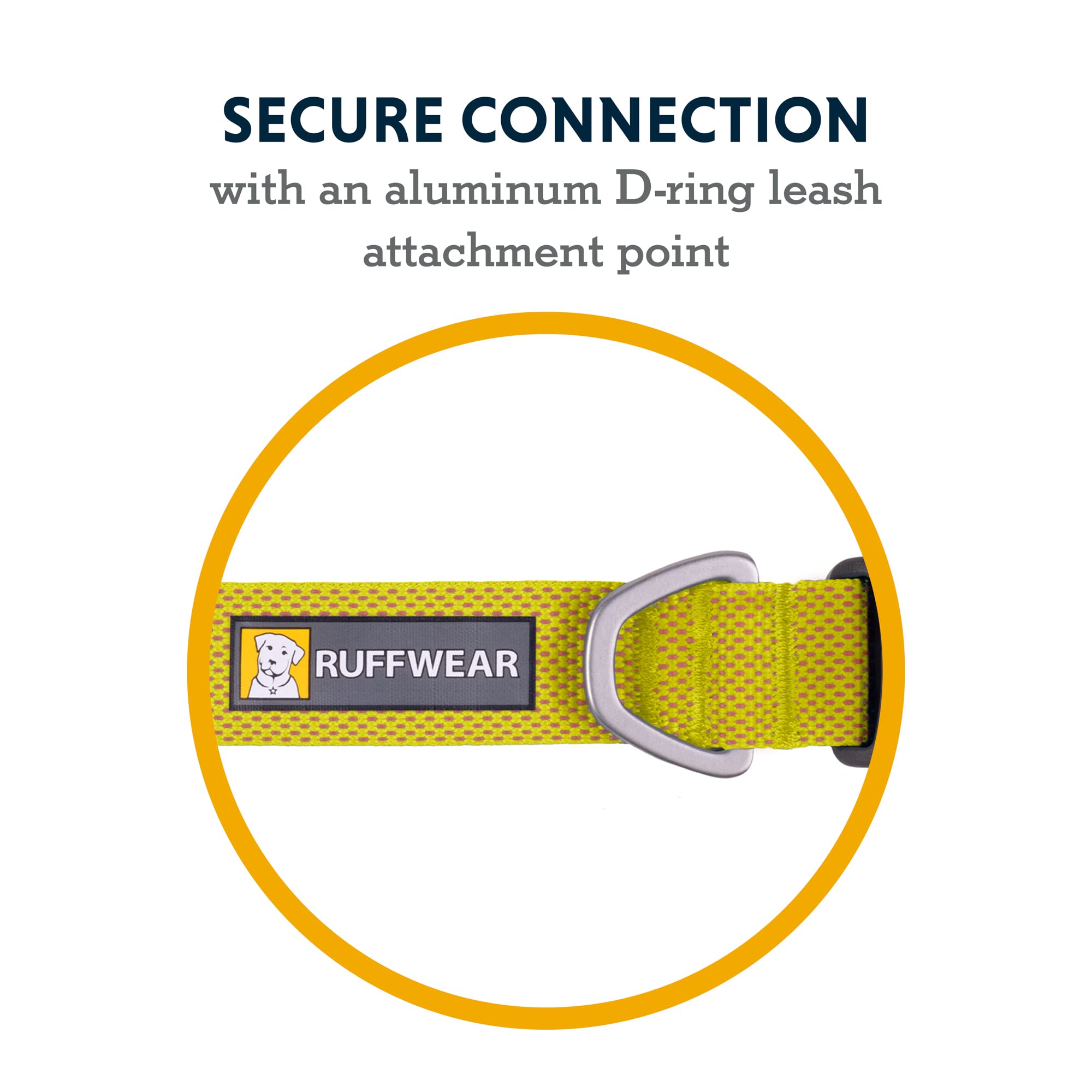 Ruffwear, Hi & Light Dog Collar, Minimal And Ultralight Collar For Everyday Walks And Runs, Lichen Green, 20''-26''