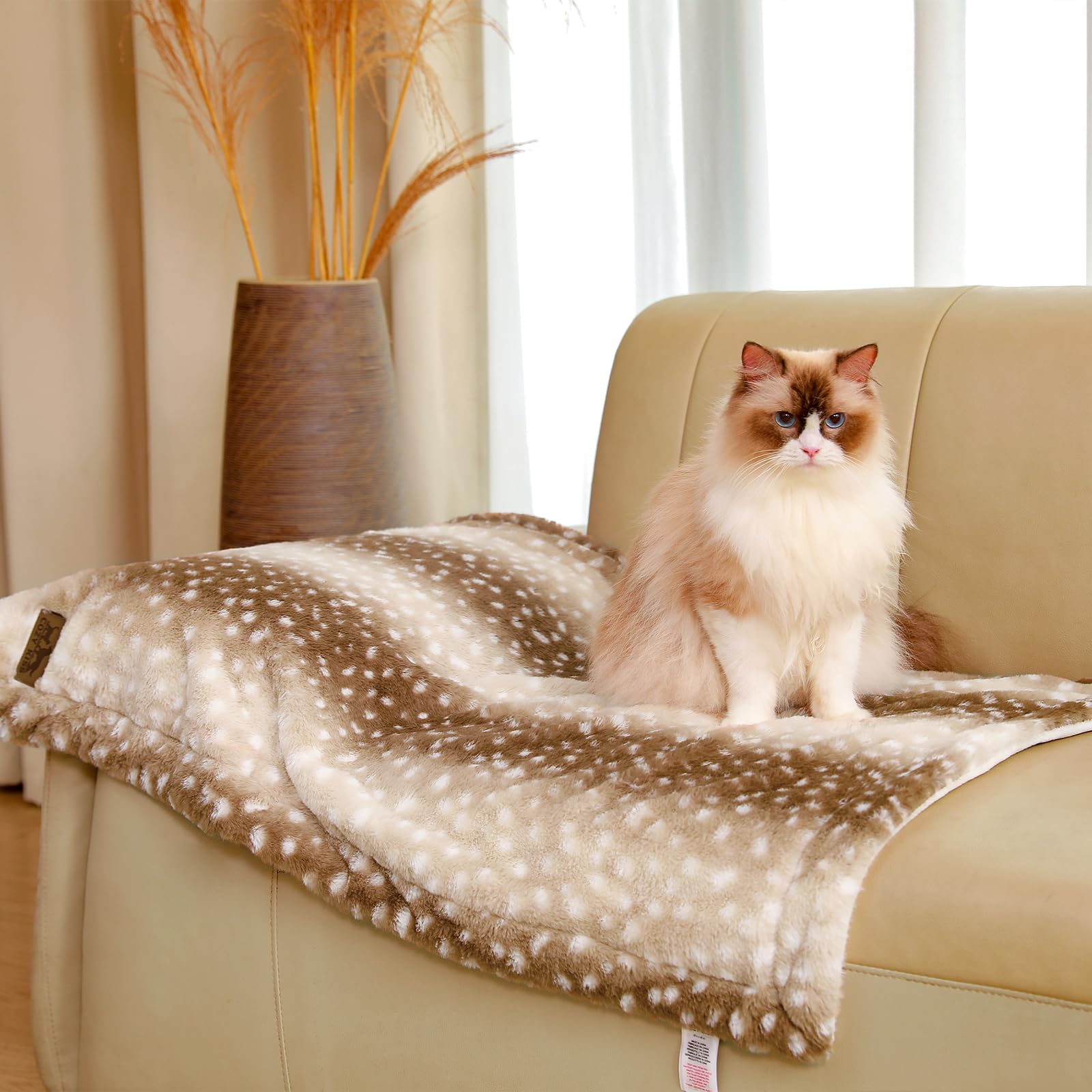 Cozy Kiss Waterproof Pet Blanket, Soft Faux Fur Throw Blanket For Sofa Bed Couch, Liquid Pee Proof Throw For Large Dog Or Cat, R