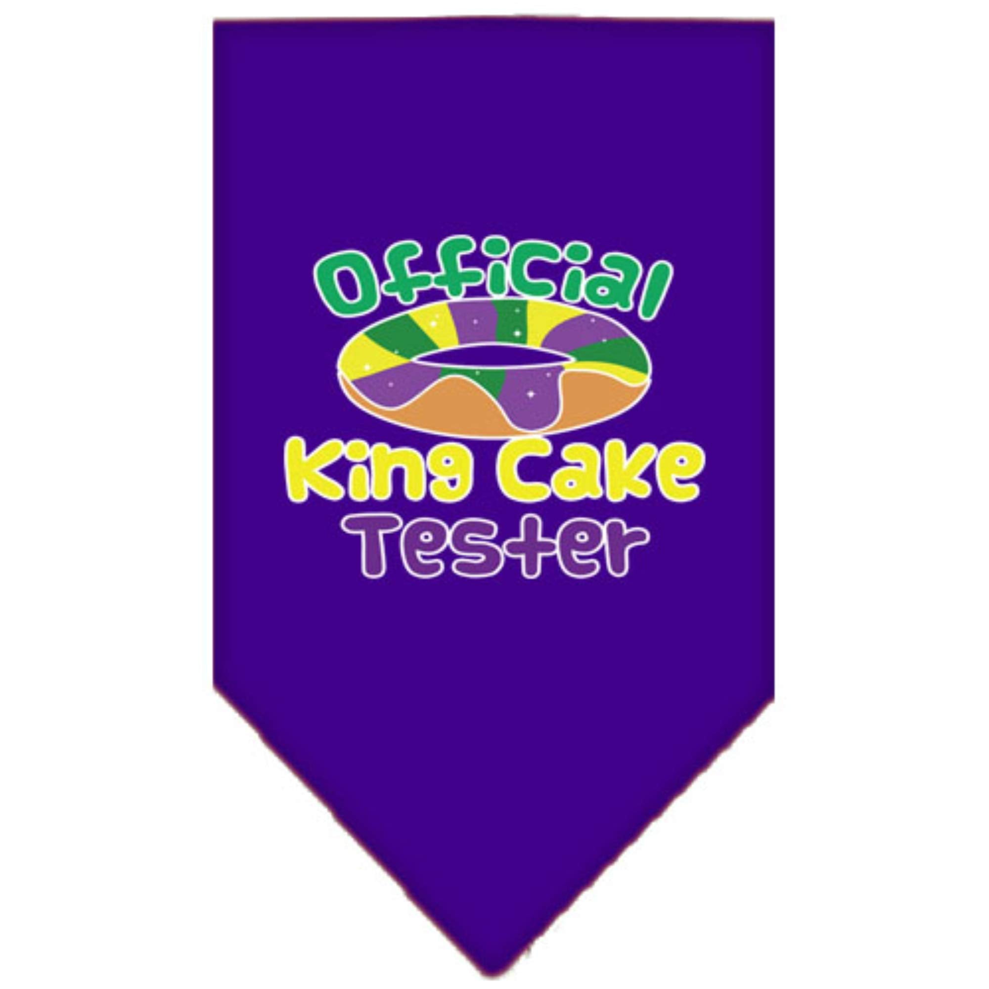Mirage Pet Product King Cake Taster Screen Print Mardi Gras Bandana Purple Large