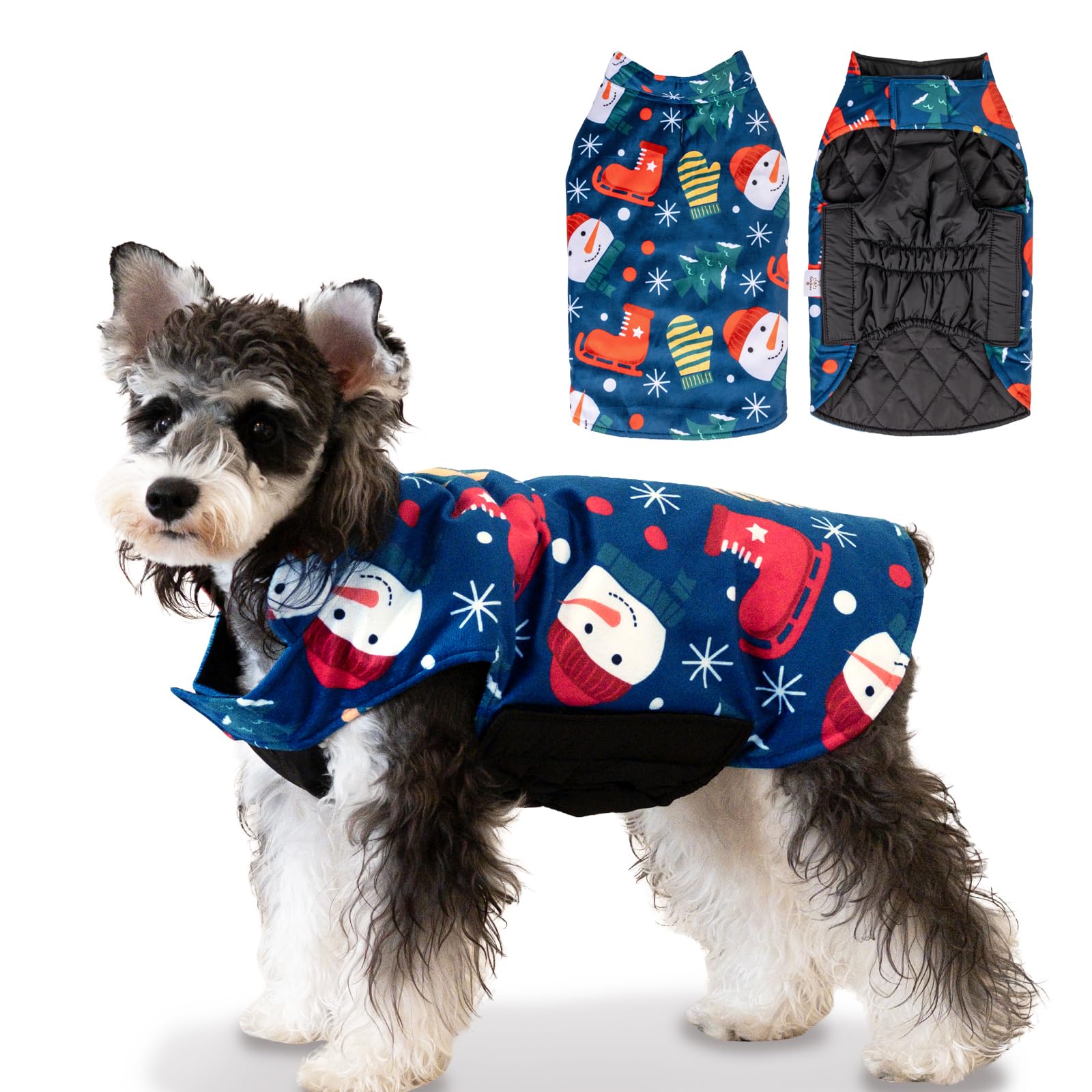 Cutebone Winter Coat, Reversible Dog Jacket & Vest, Thick Soft Dog Coats For Small To Large Dogs, Windproof And Waterproof, With